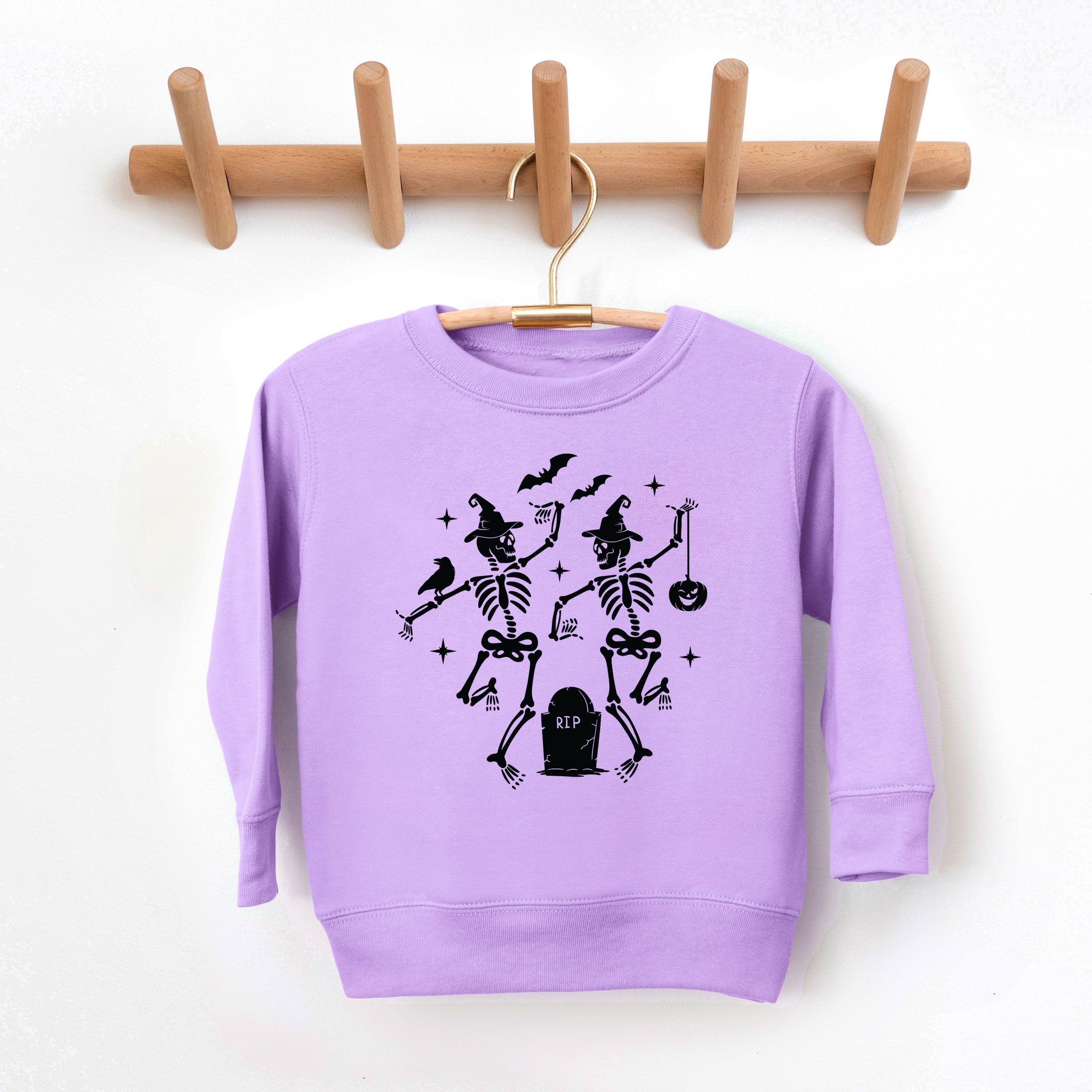 Two Skeletons Dancing Grave - Toddler Graphic Sweatshirt and Youth Graphic Sweatshirt