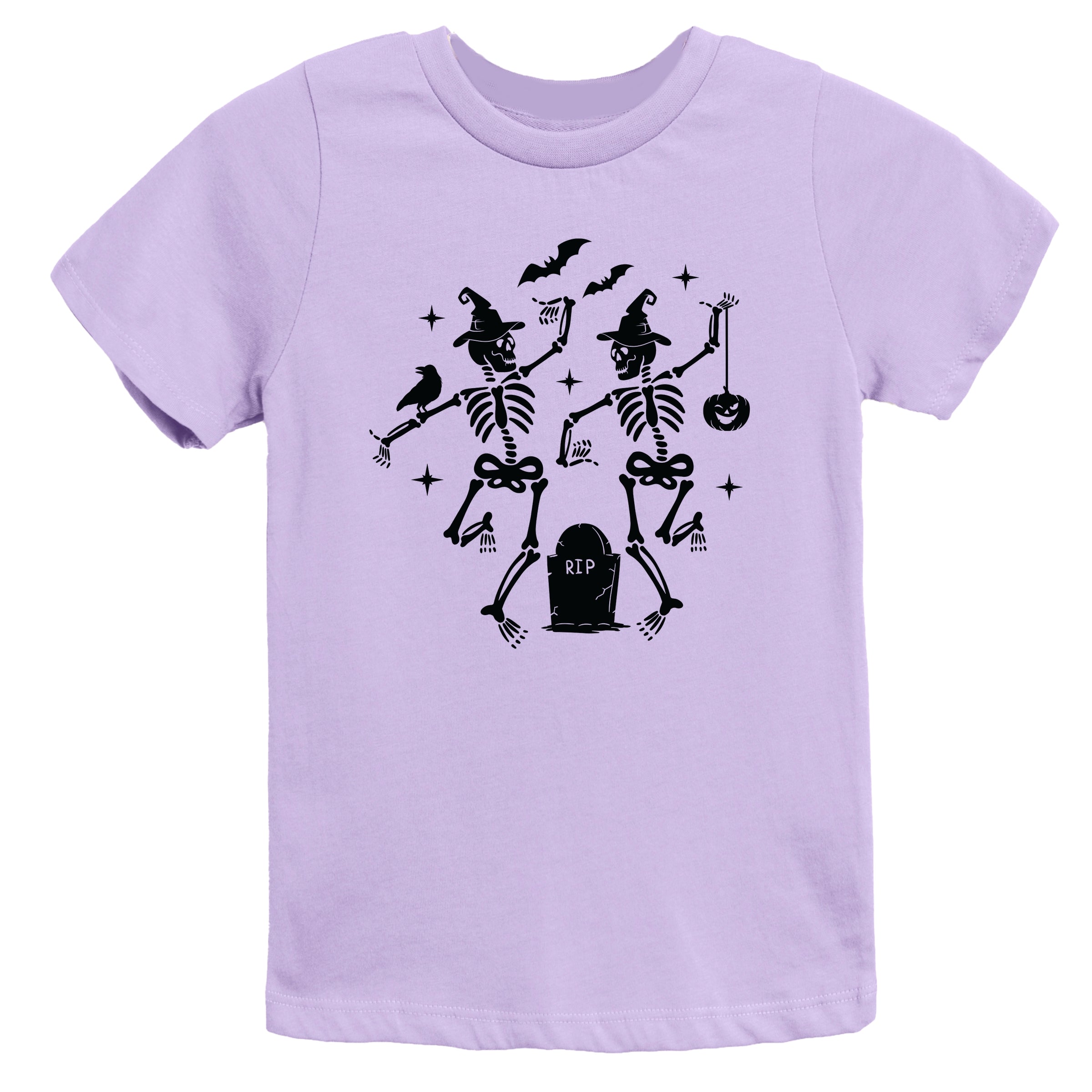 Two Skeletons Dancing Grave - Youth Short Sleeve Graphic T-Shirt and Toddler Short Sleeve Graphic T-Shirt