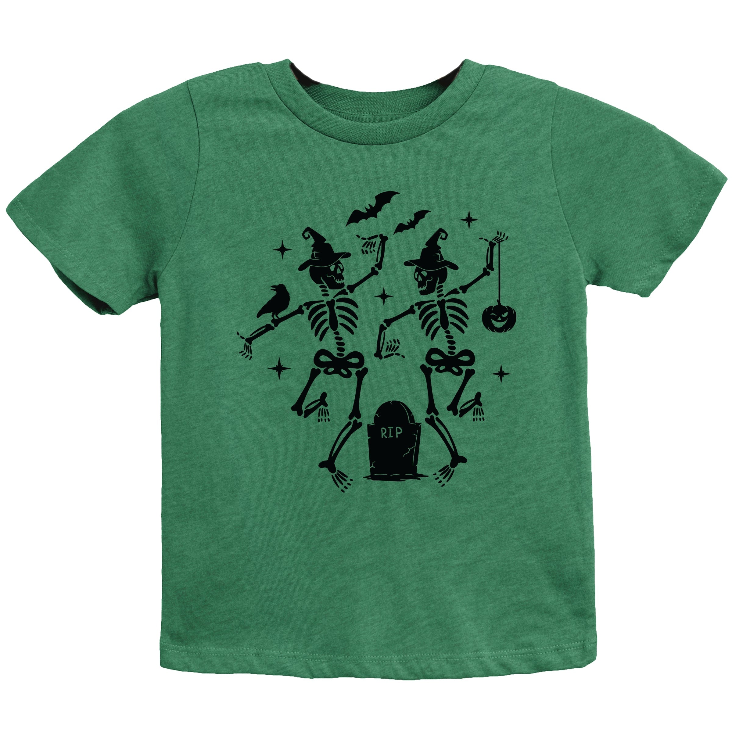 Two Skeletons Dancing Grave - Youth Short Sleeve Graphic T-Shirt and Toddler Short Sleeve Graphic T-Shirt
