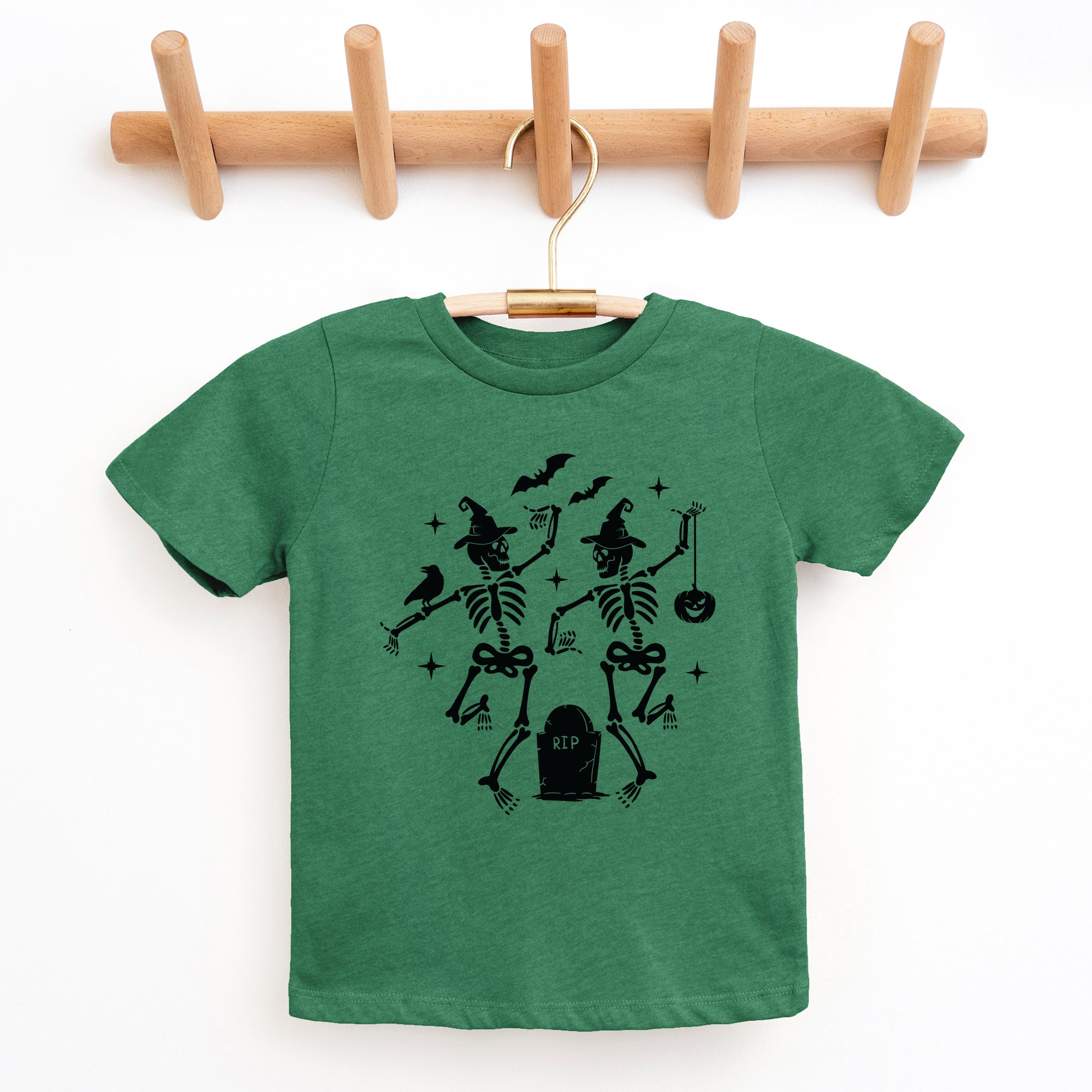 Two Skeletons Dancing Grave - Youth Short Sleeve Graphic T-Shirt and Toddler Short Sleeve Graphic T-Shirt