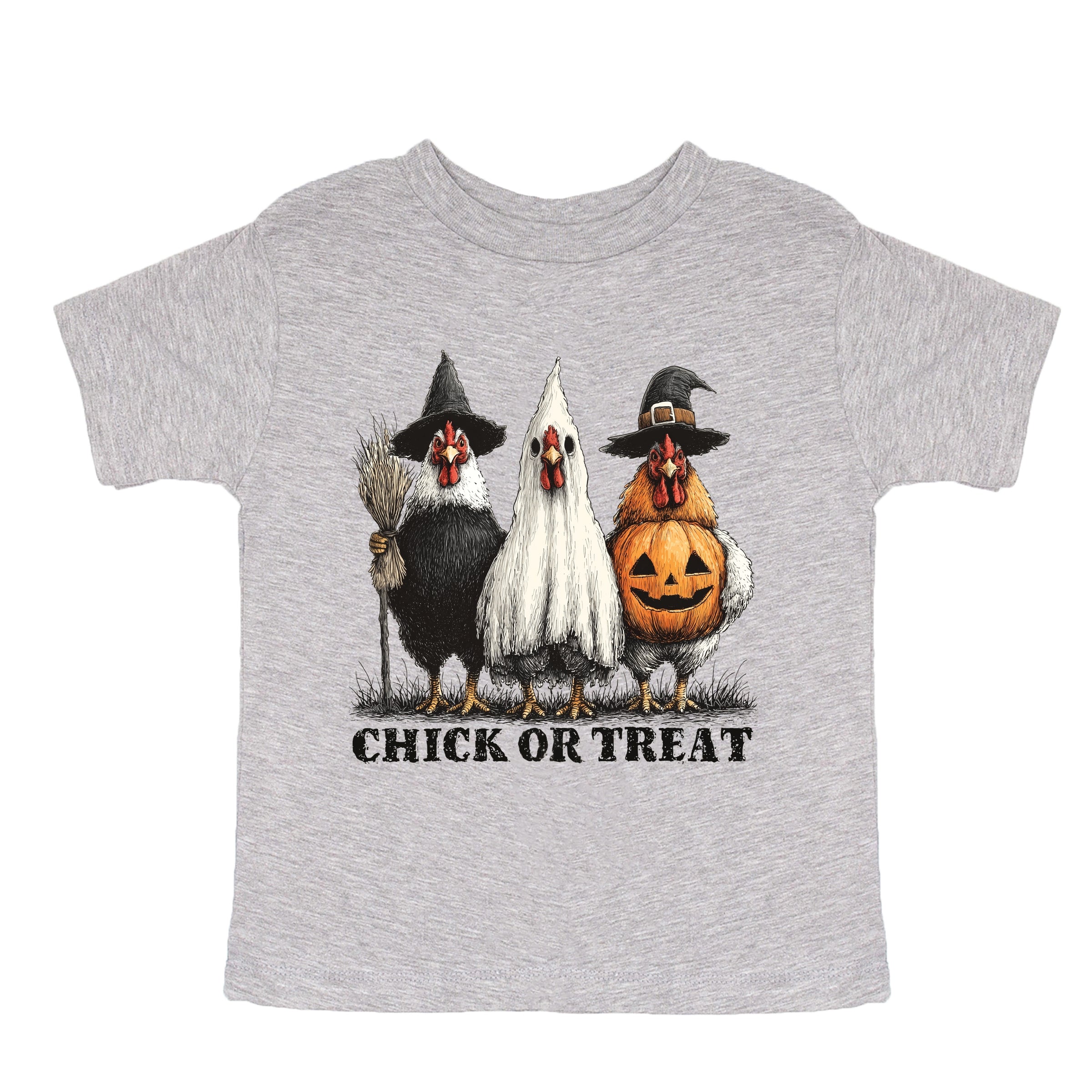 Chick or Treat Halloween Chickens - Youth Short Sleeve Graphic T-Shirt and Toddler Short Sleeve Graphic T-Shirt