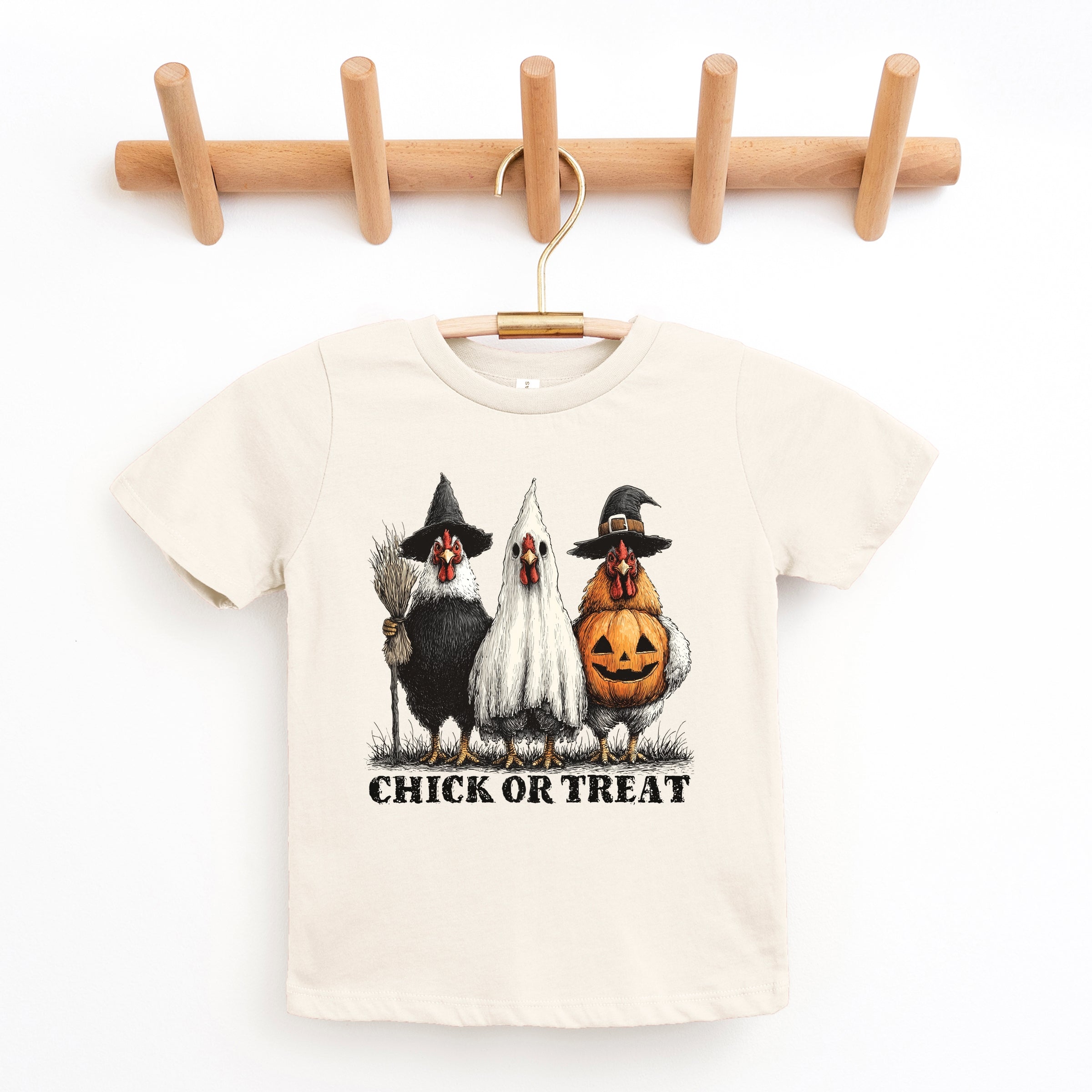 Chick or Treat Halloween Chickens - Youth Short Sleeve Graphic T-Shirt and Toddler Short Sleeve Graphic T-Shirt
