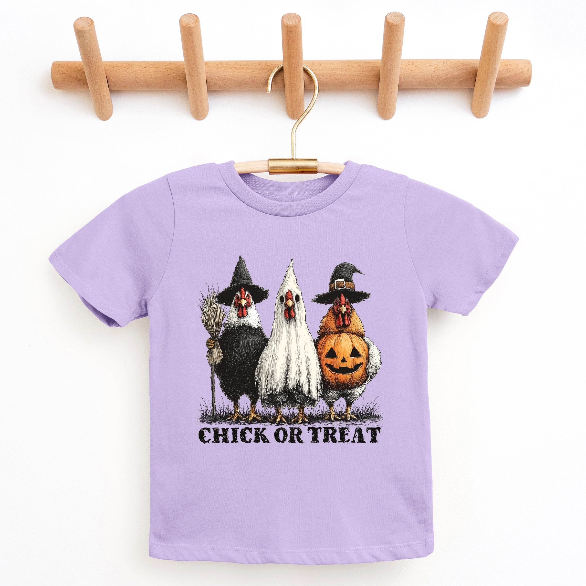 Chick or Treat Halloween Chickens - Youth Short Sleeve Graphic T-Shirt and Toddler Short Sleeve Graphic T-Shirt