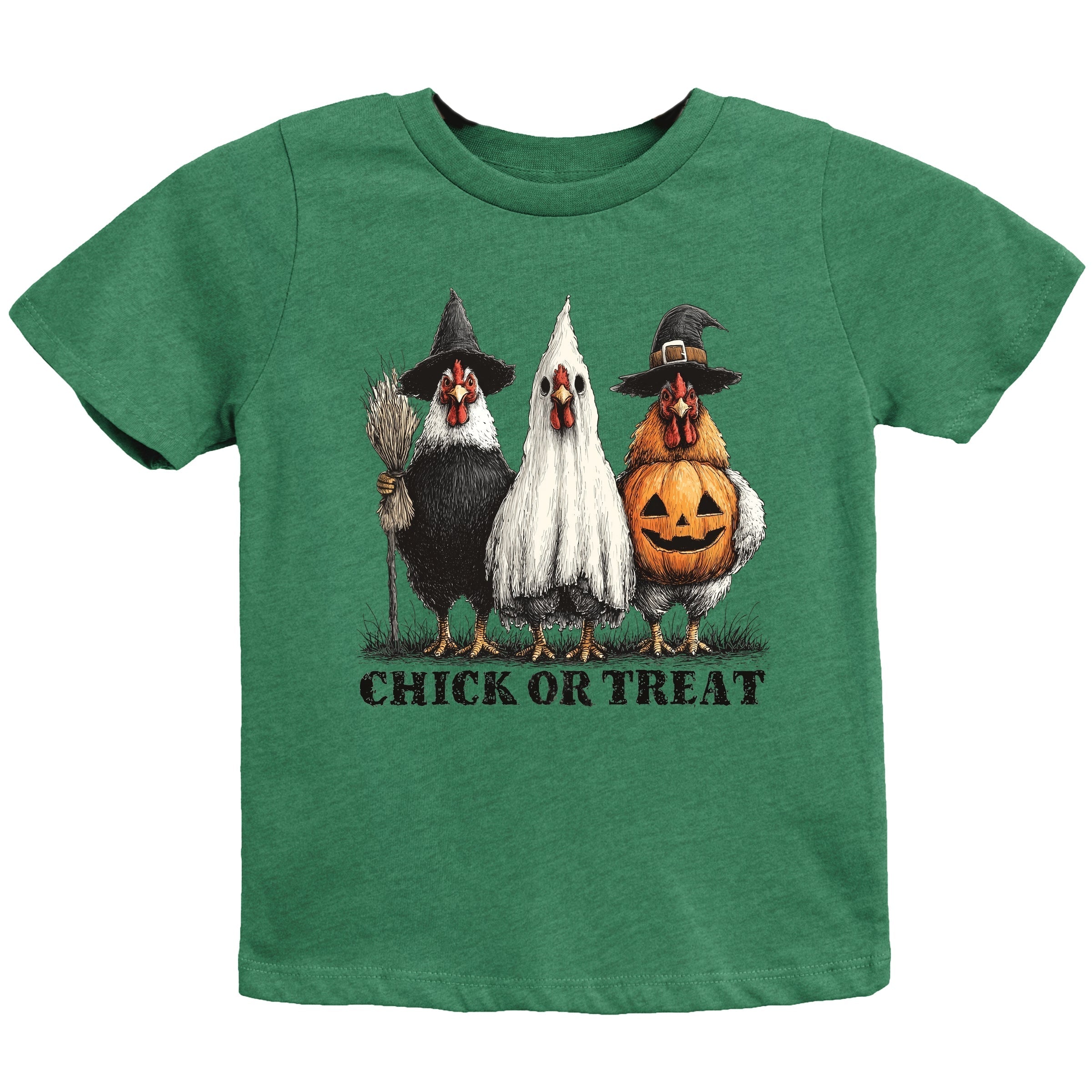 Chick or Treat Halloween Chickens - Youth Short Sleeve Graphic T-Shirt and Toddler Short Sleeve Graphic T-Shirt