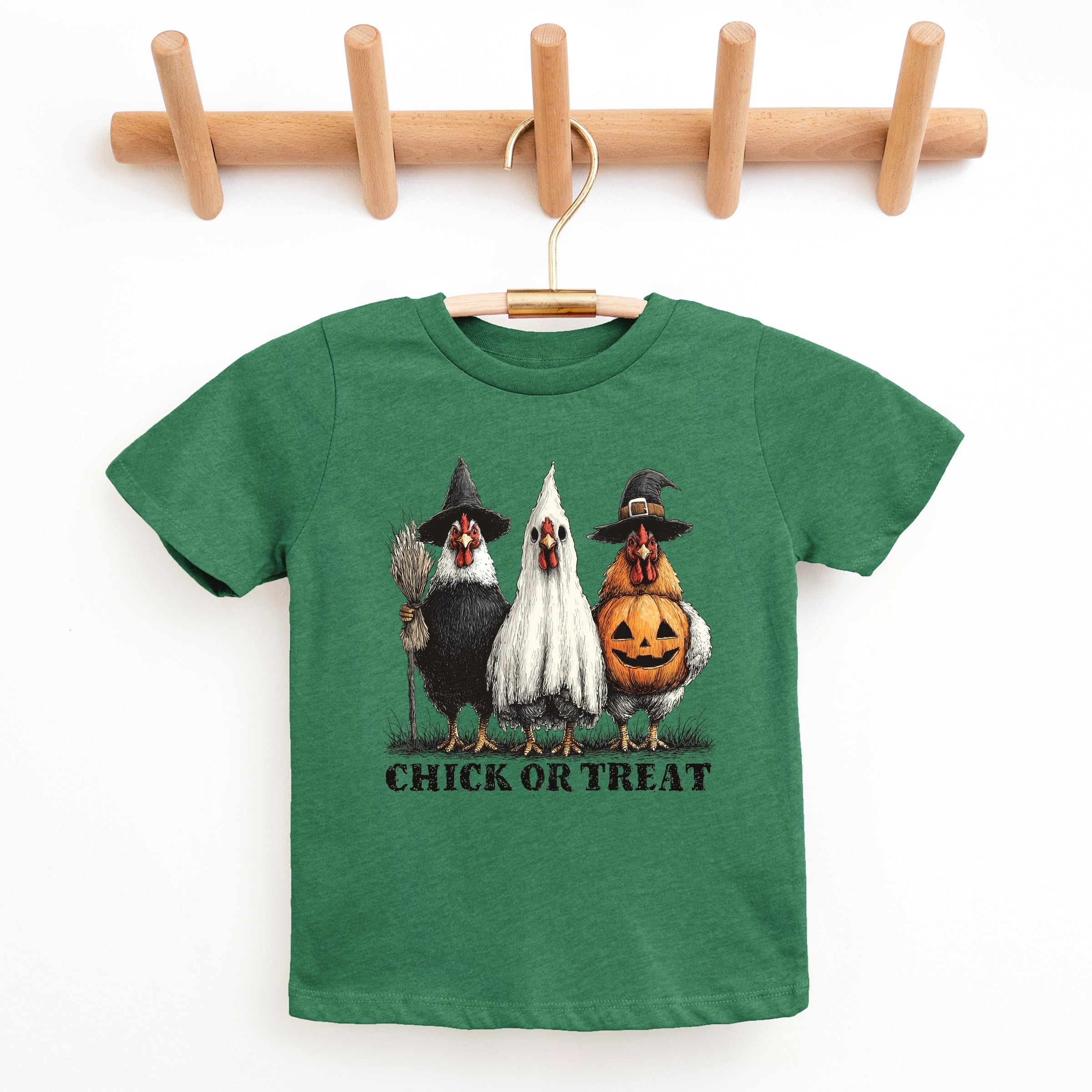 Chick or Treat Halloween Chickens - Youth Short Sleeve Graphic T-Shirt and Toddler Short Sleeve Graphic T-Shirt