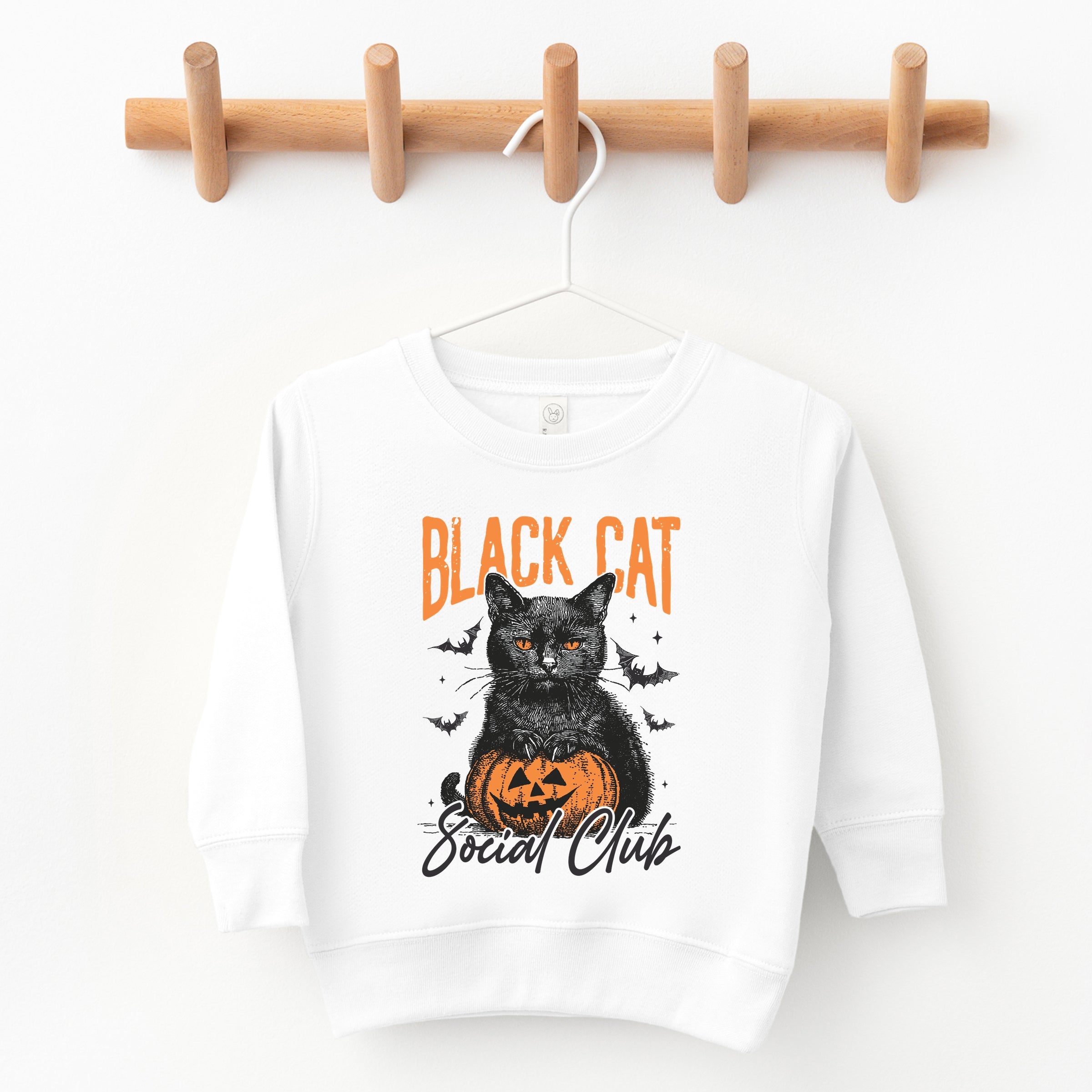 Black Cat Social Club Pumpkin - Toddler Graphic Sweatshirt and Youth Graphic Sweatshirt