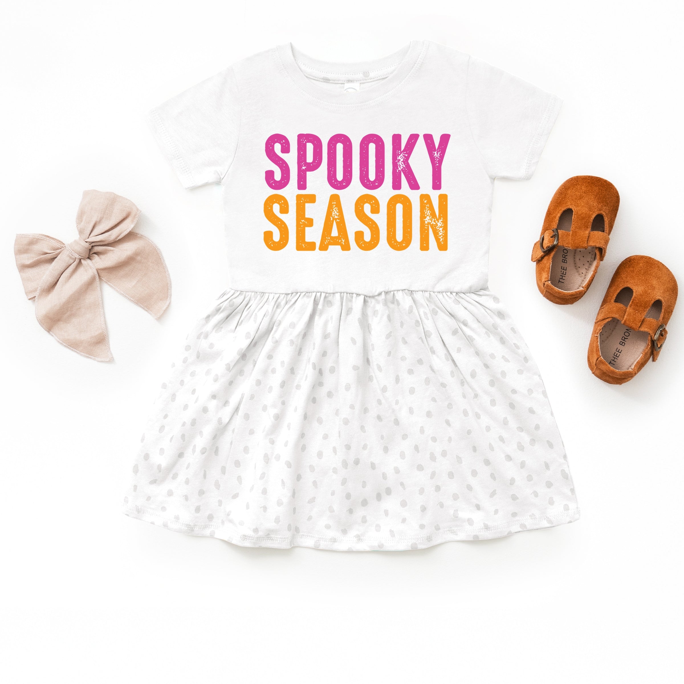 Spooky Season Bright Distressed - Toddler Graphic Dress and Infant Dress