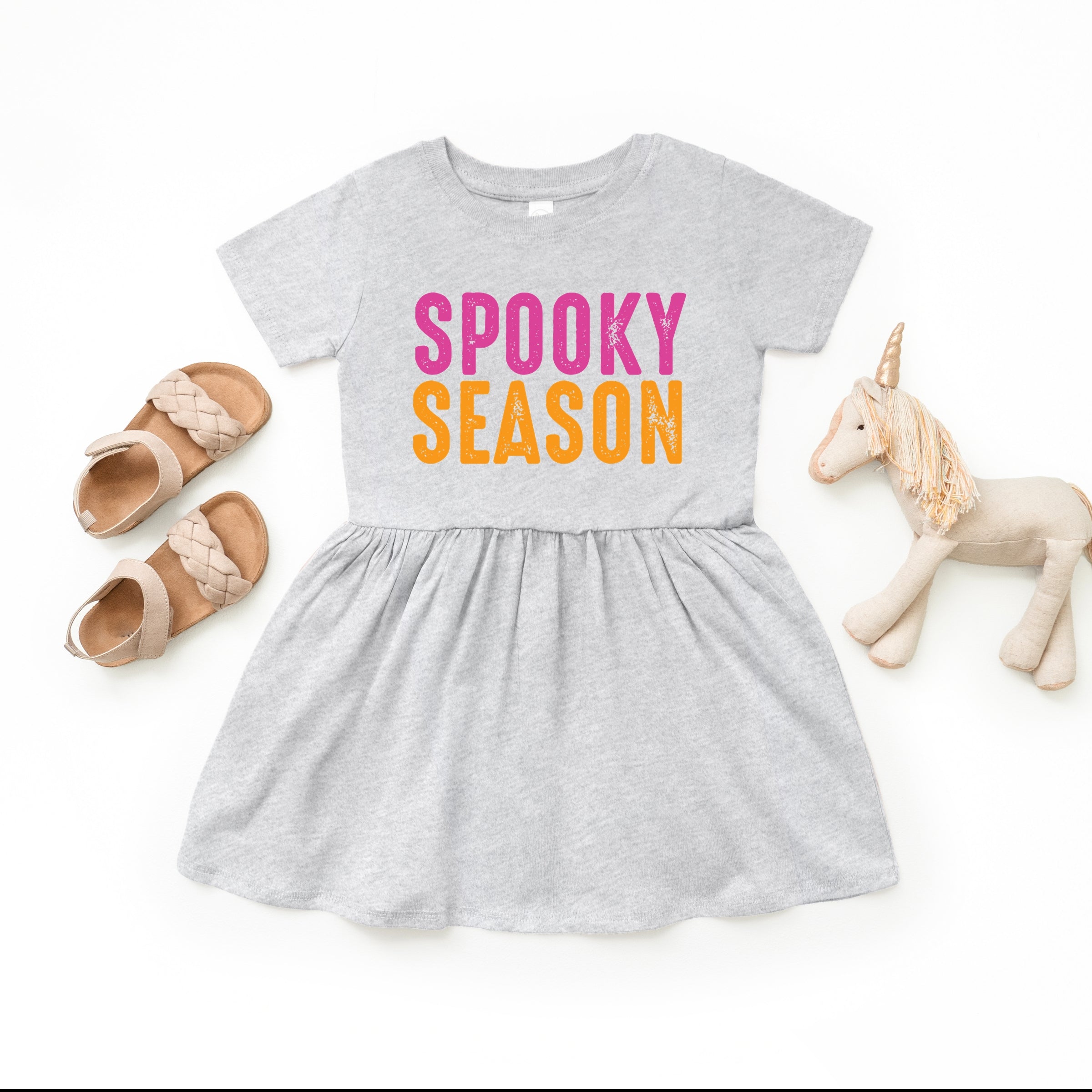 Spooky Season Bright Distressed - Toddler Graphic Dress and Infant Dress