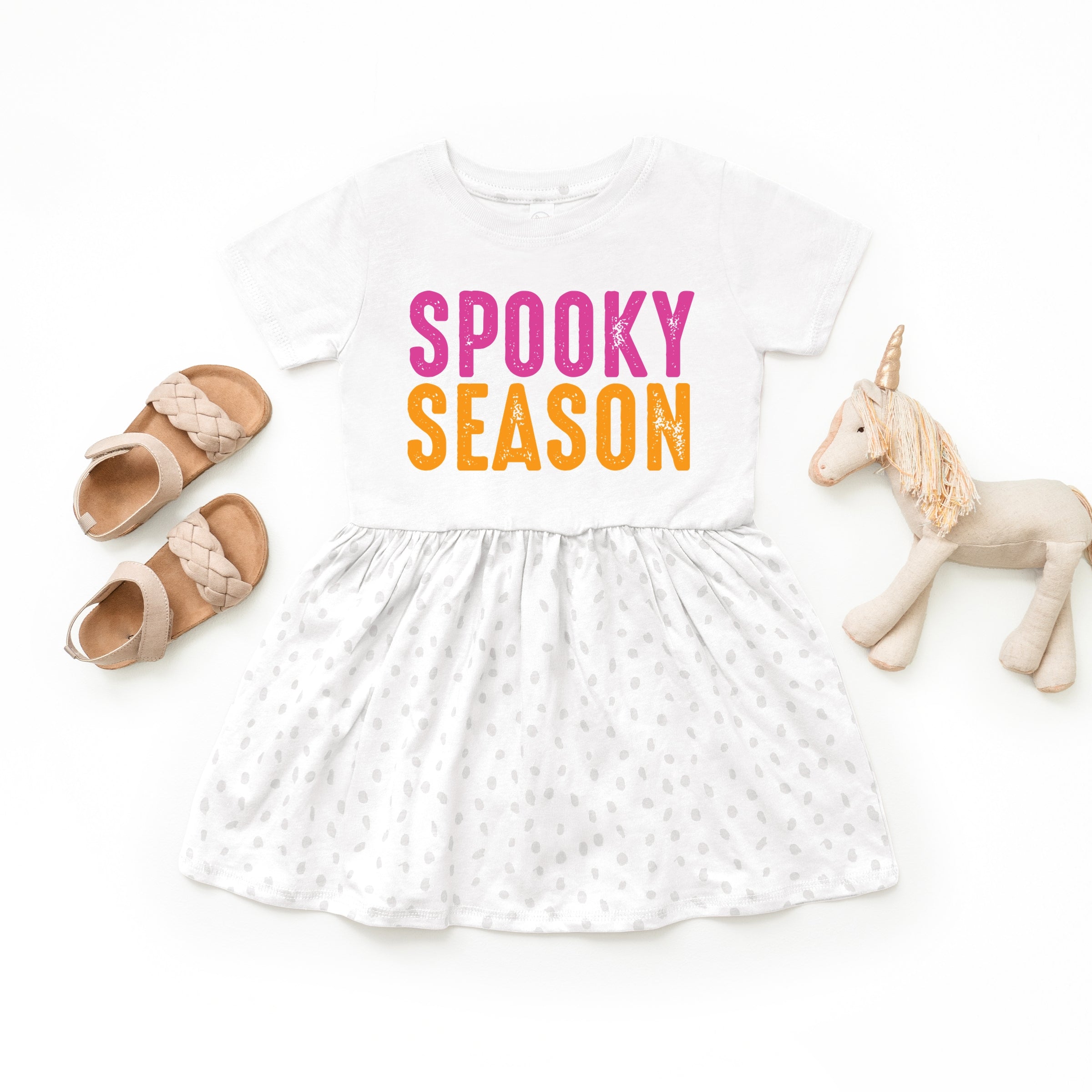 Spooky Season Bright Distressed - Toddler Graphic Dress and Infant Dress