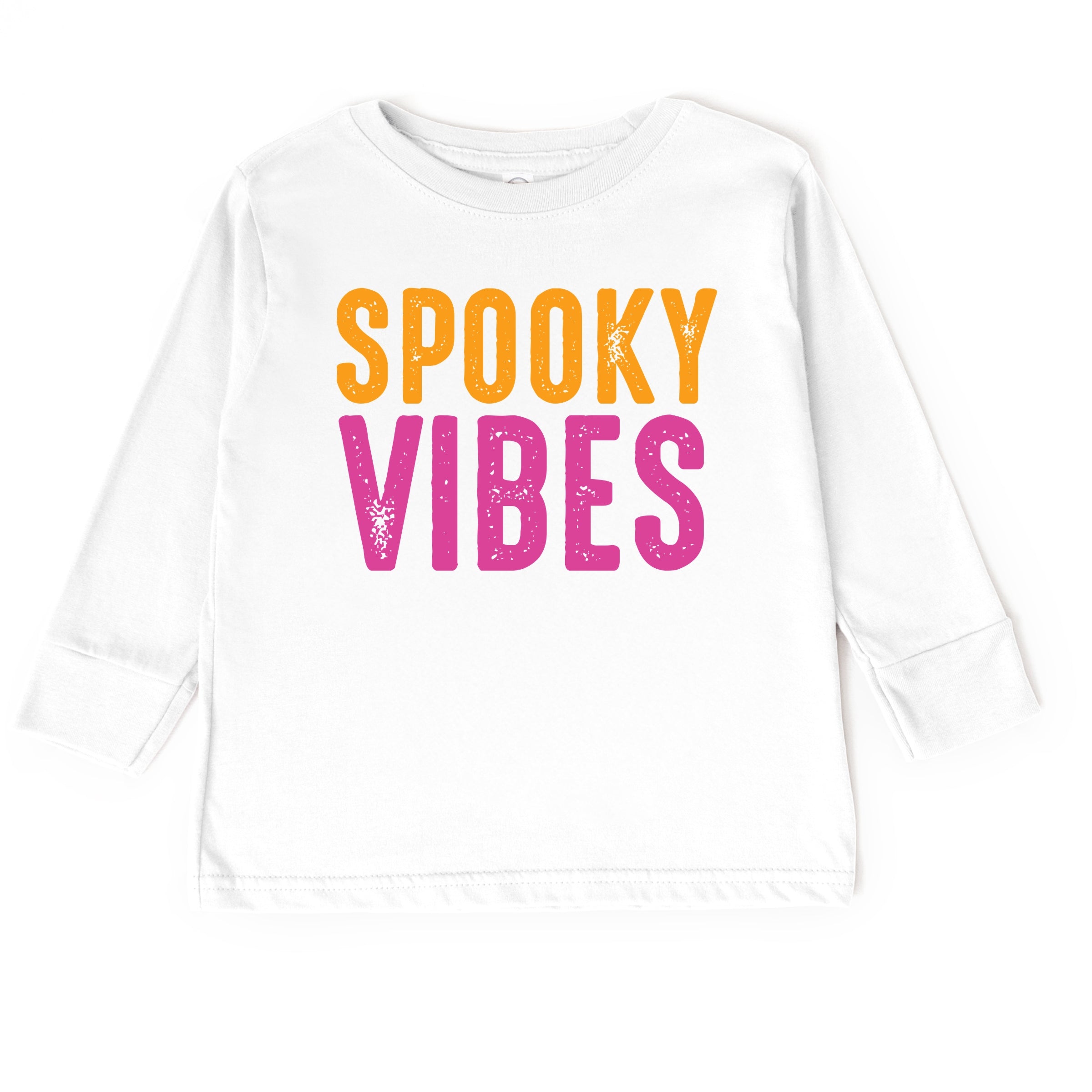 Spooky Vibes Bright Distressed - Toddler Long Sleeve Graphic Tee and Youth Long Sleeve Graphic T-Shirt