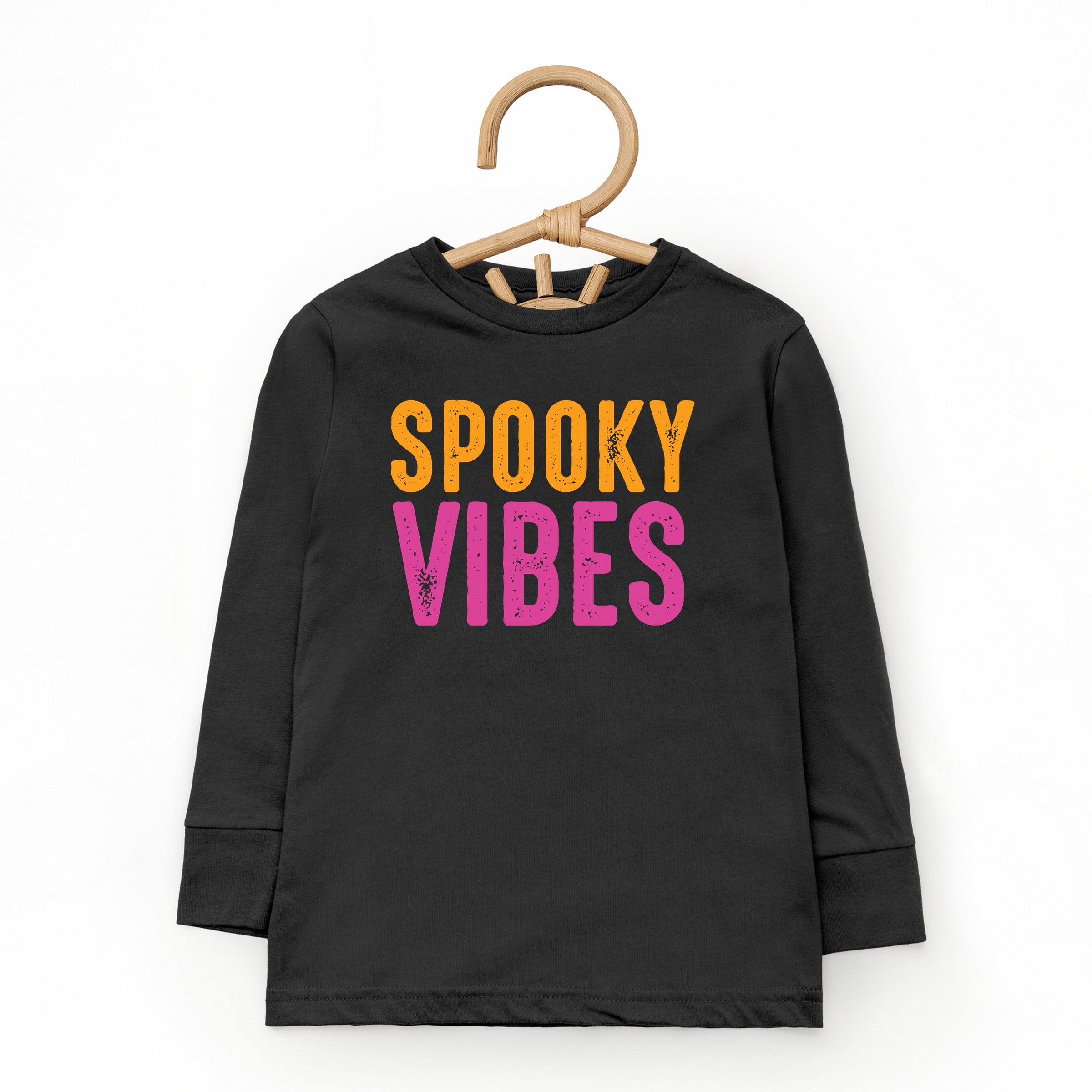 Spooky Vibes Bright Distressed - Toddler Long Sleeve Graphic Tee and Youth Long Sleeve Graphic T-Shirt