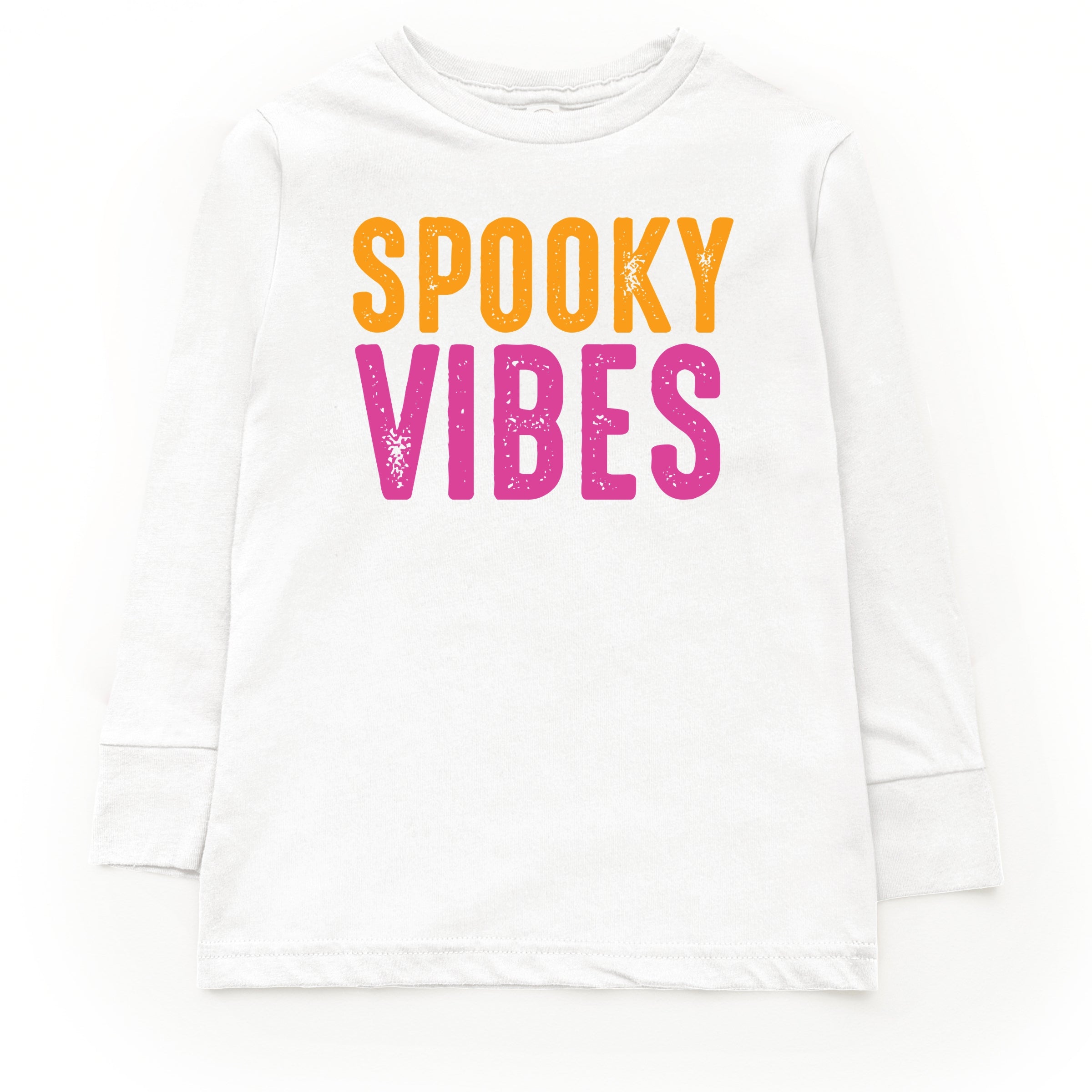 Spooky Vibes Bright Distressed - Toddler Long Sleeve Graphic Tee and Youth Long Sleeve Graphic T-Shirt