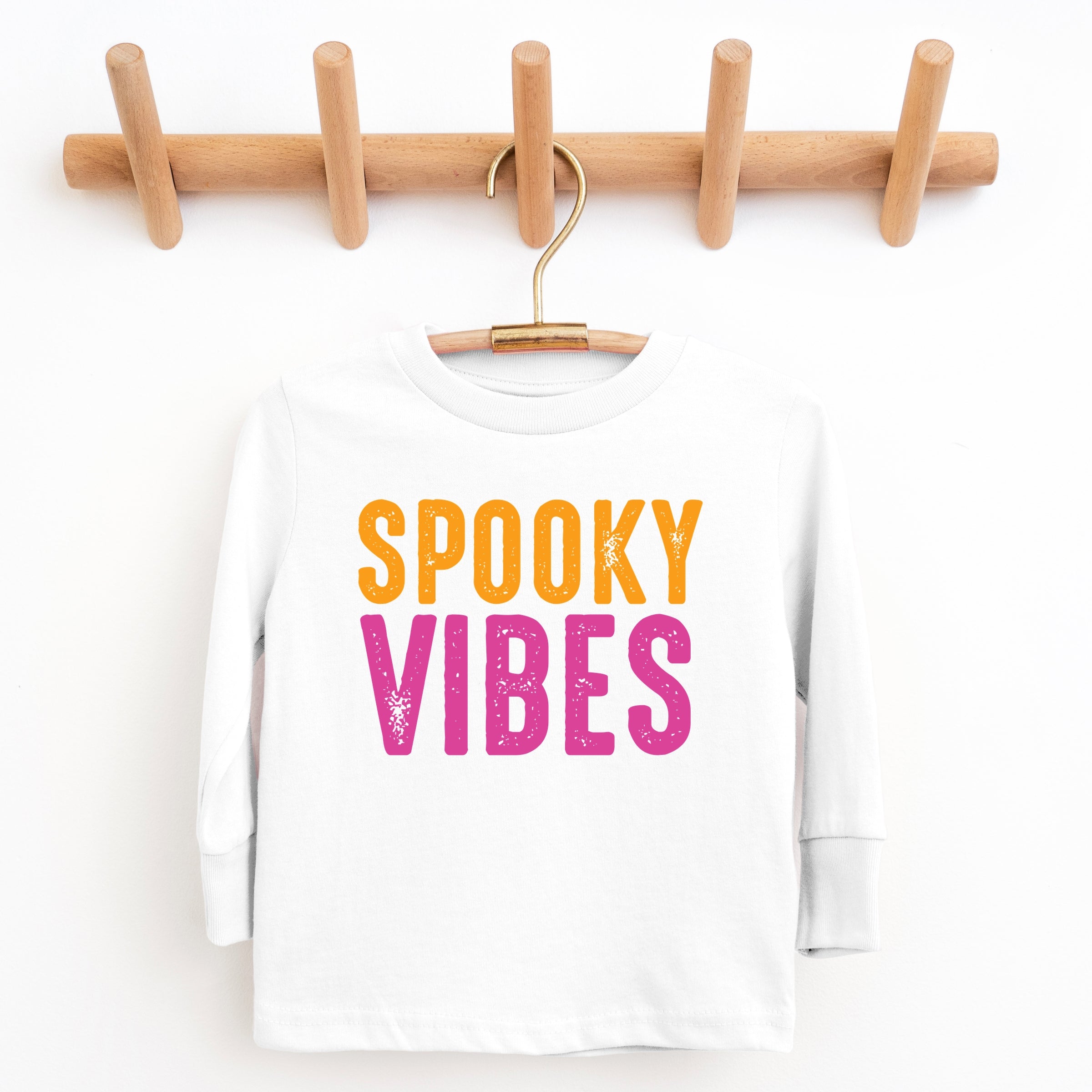 Spooky Vibes Bright Distressed - Toddler Long Sleeve Graphic Tee and Youth Long Sleeve Graphic T-Shirt