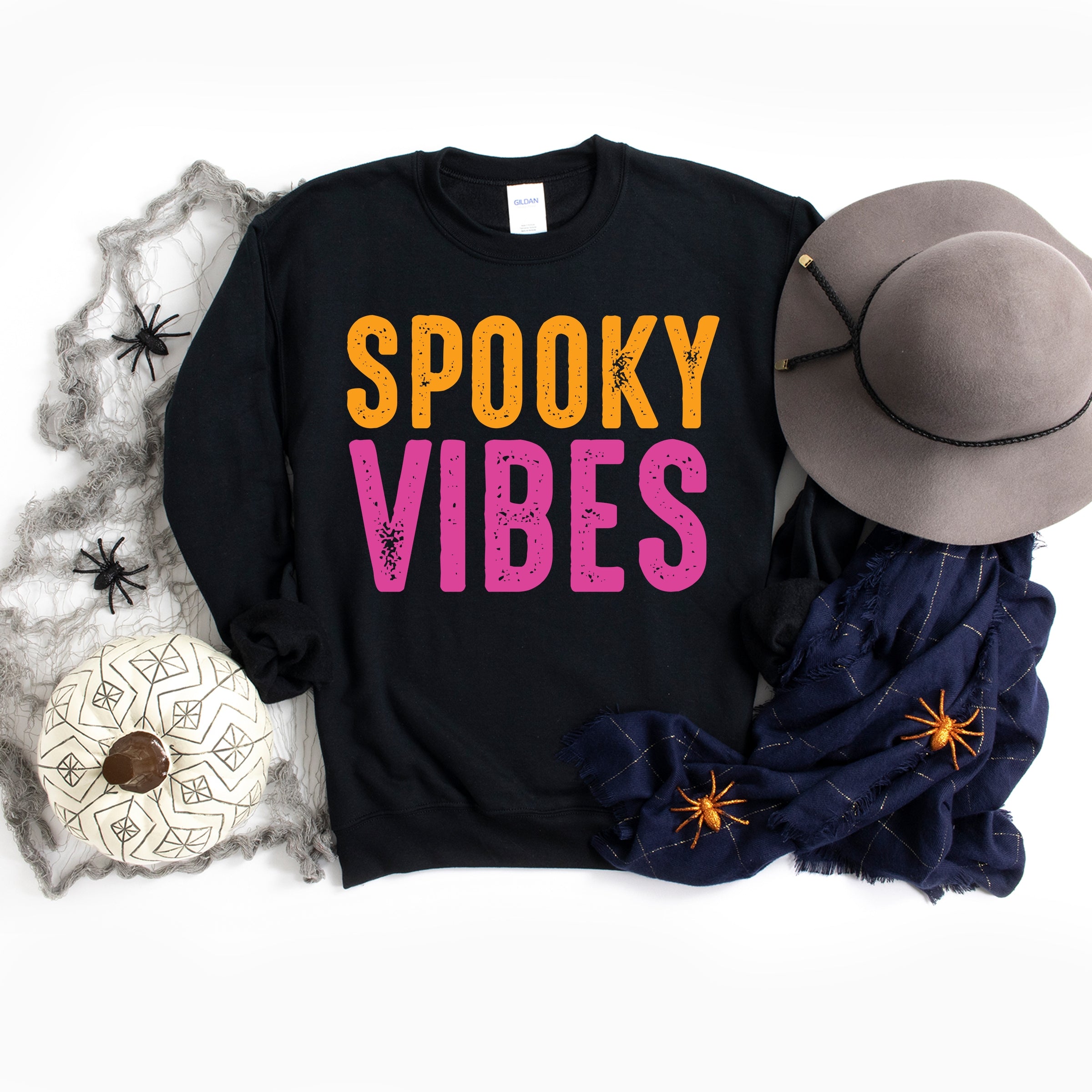 Spooky Vibes Bright Distressed - Women's Graphic Sweatshirt