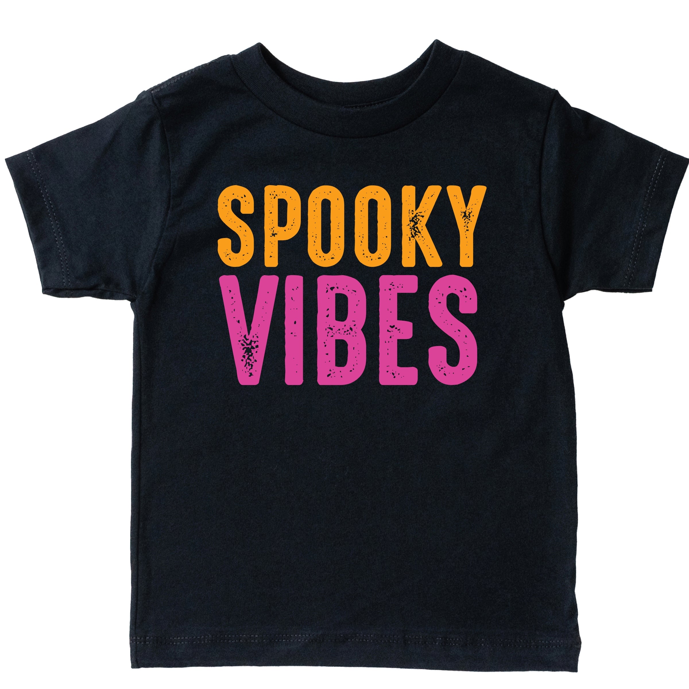 Spooky Vibes Bright Distressed - Youth Short Sleeve Graphic T-Shirt and Toddler Short Sleeve Graphic T-Shirt