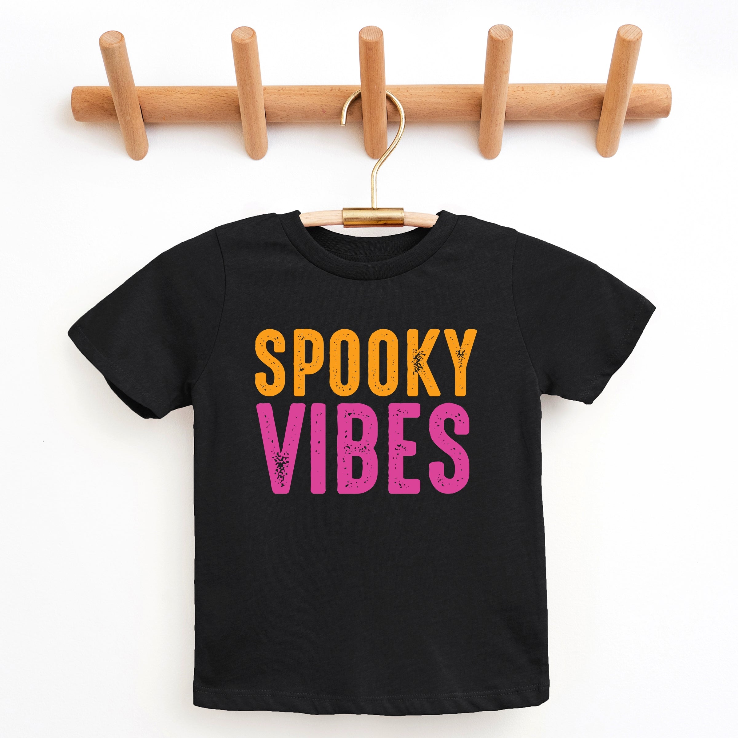 Spooky Vibes Bright Distressed - Youth Short Sleeve Graphic T-Shirt and Toddler Short Sleeve Graphic T-Shirt