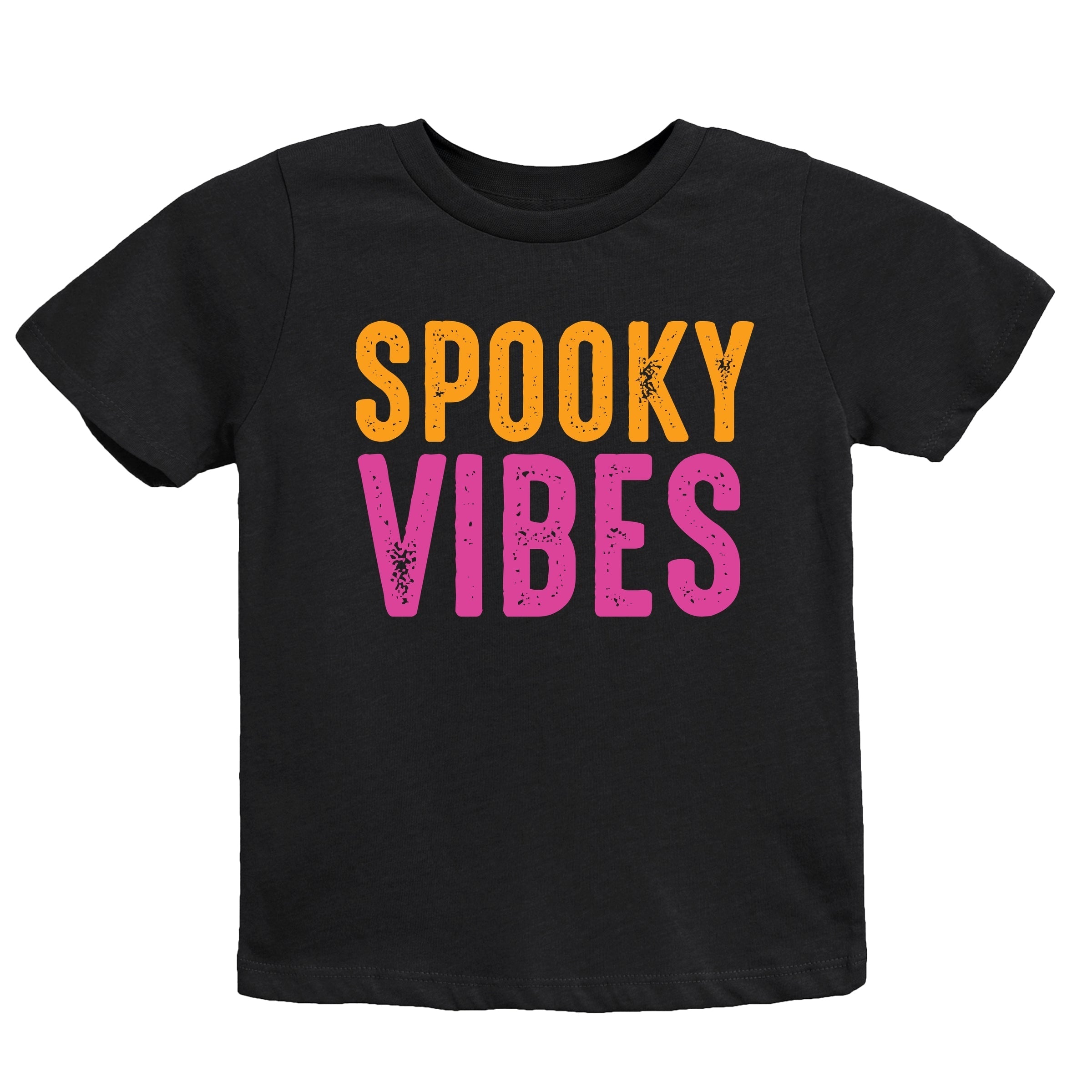 Spooky Vibes Bright Distressed - Youth Short Sleeve Graphic T-Shirt and Toddler Short Sleeve Graphic T-Shirt
