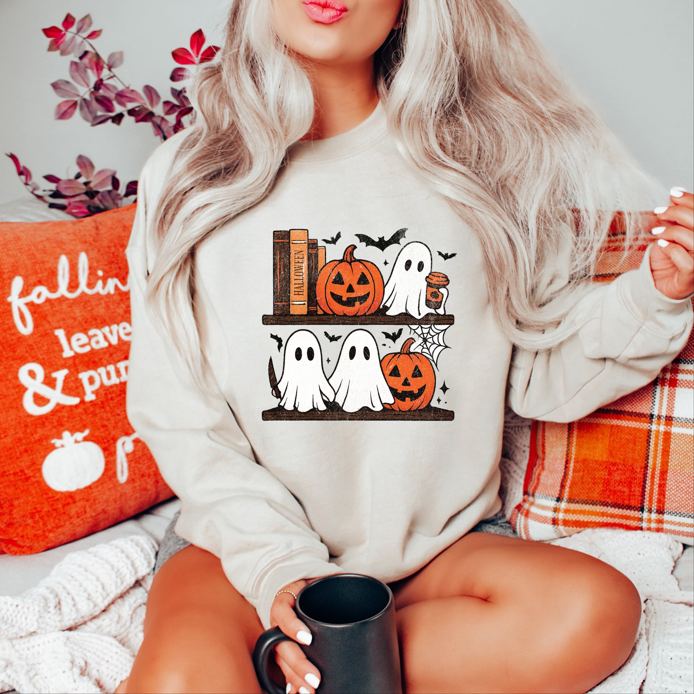 Halloween Bookshelf Ghosts - Sweatshirt