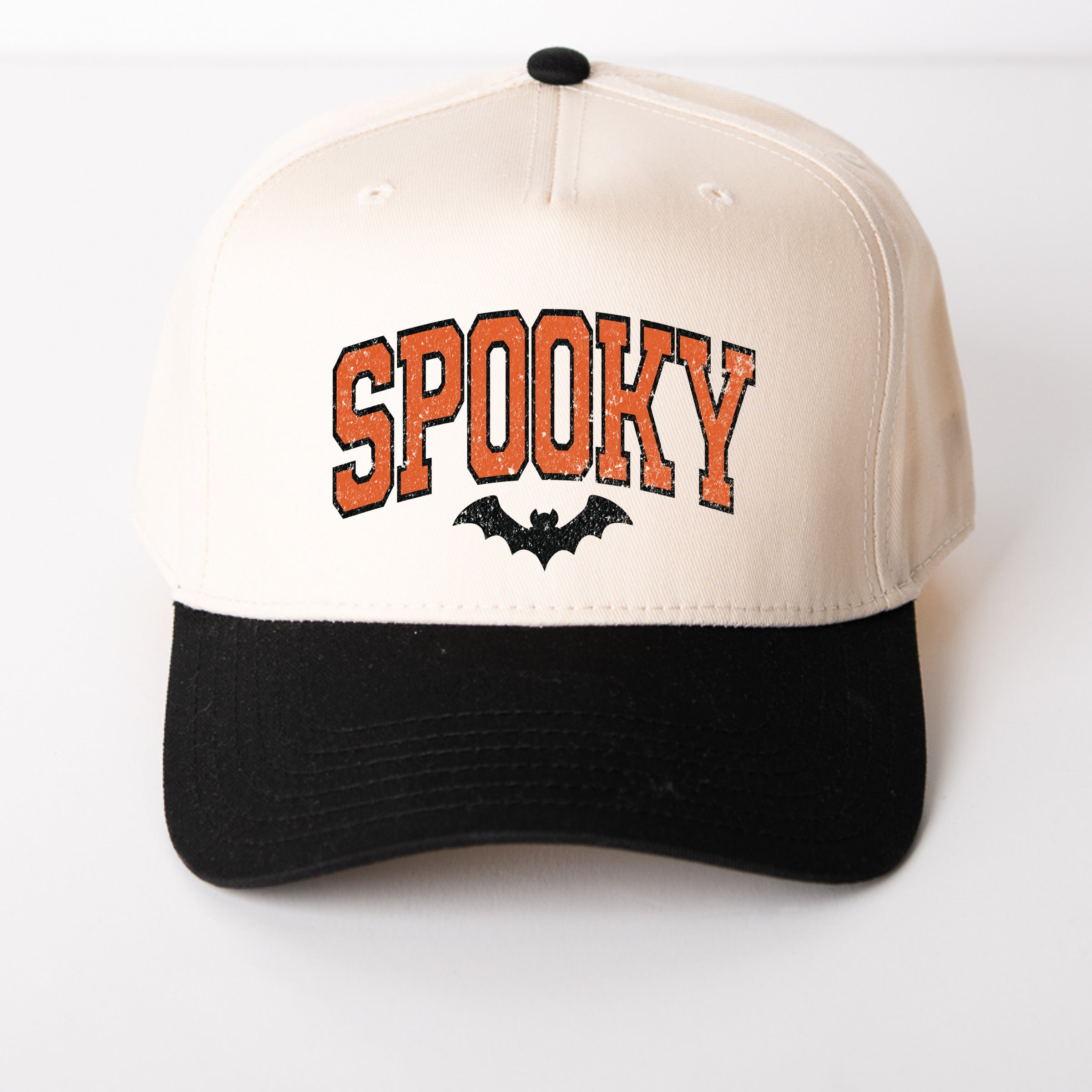 Varsity Spooky Bat Distressed - Canvas Trucker Hat