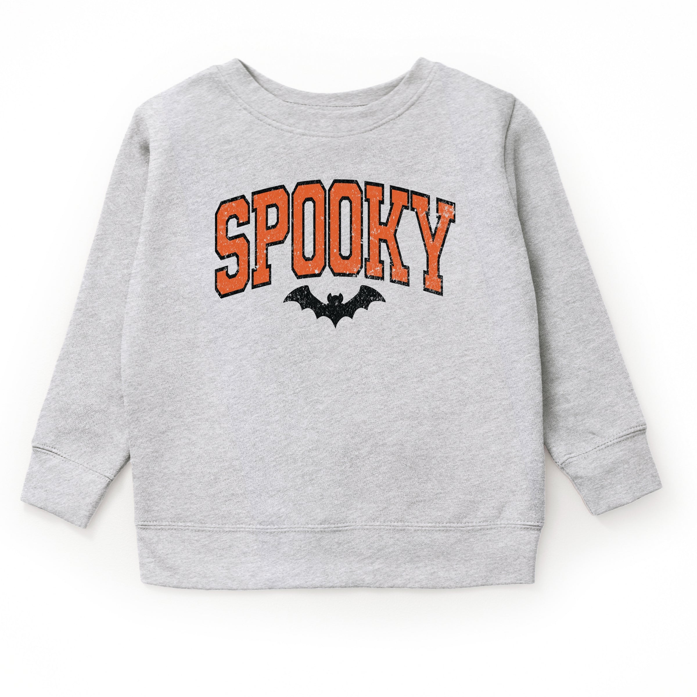 Varsity Spooky Bat Distressed - Toddler Graphic Sweatshirt and Youth Graphic Sweatshirt