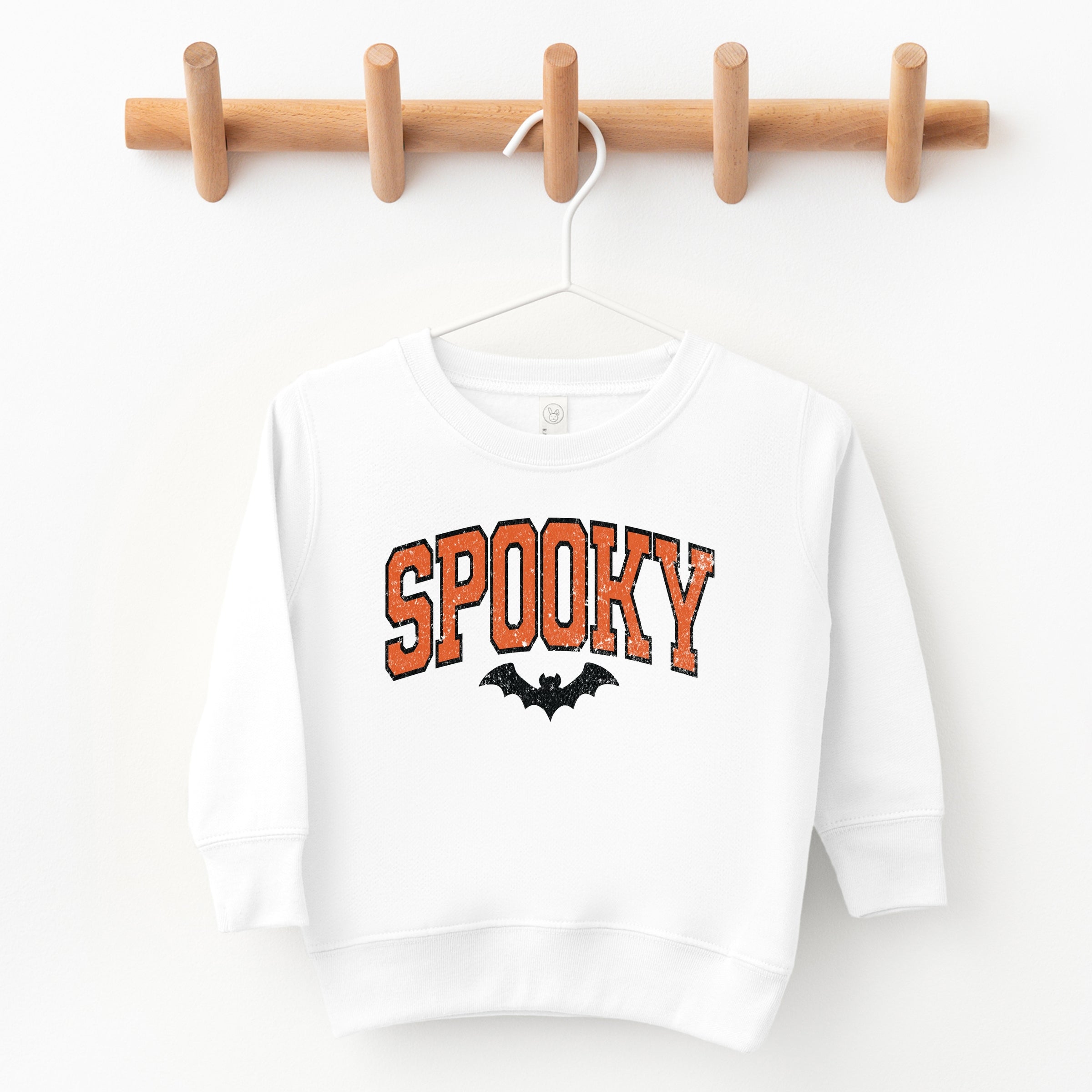 Varsity Spooky Bat Distressed - Toddler Graphic Sweatshirt and Youth Graphic Sweatshirt