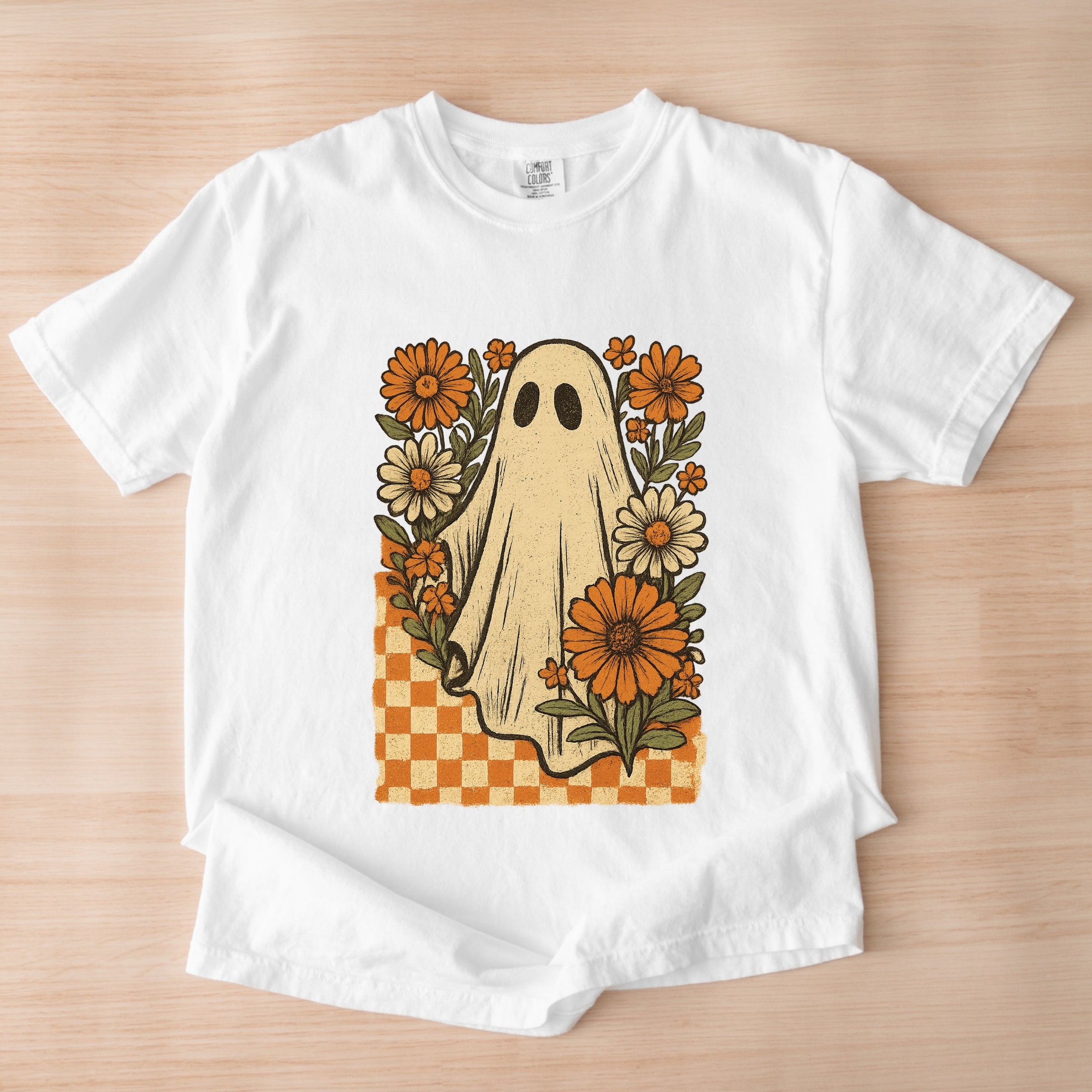 Checkered Ghost Floral Vintage - Garment Dyed Tee