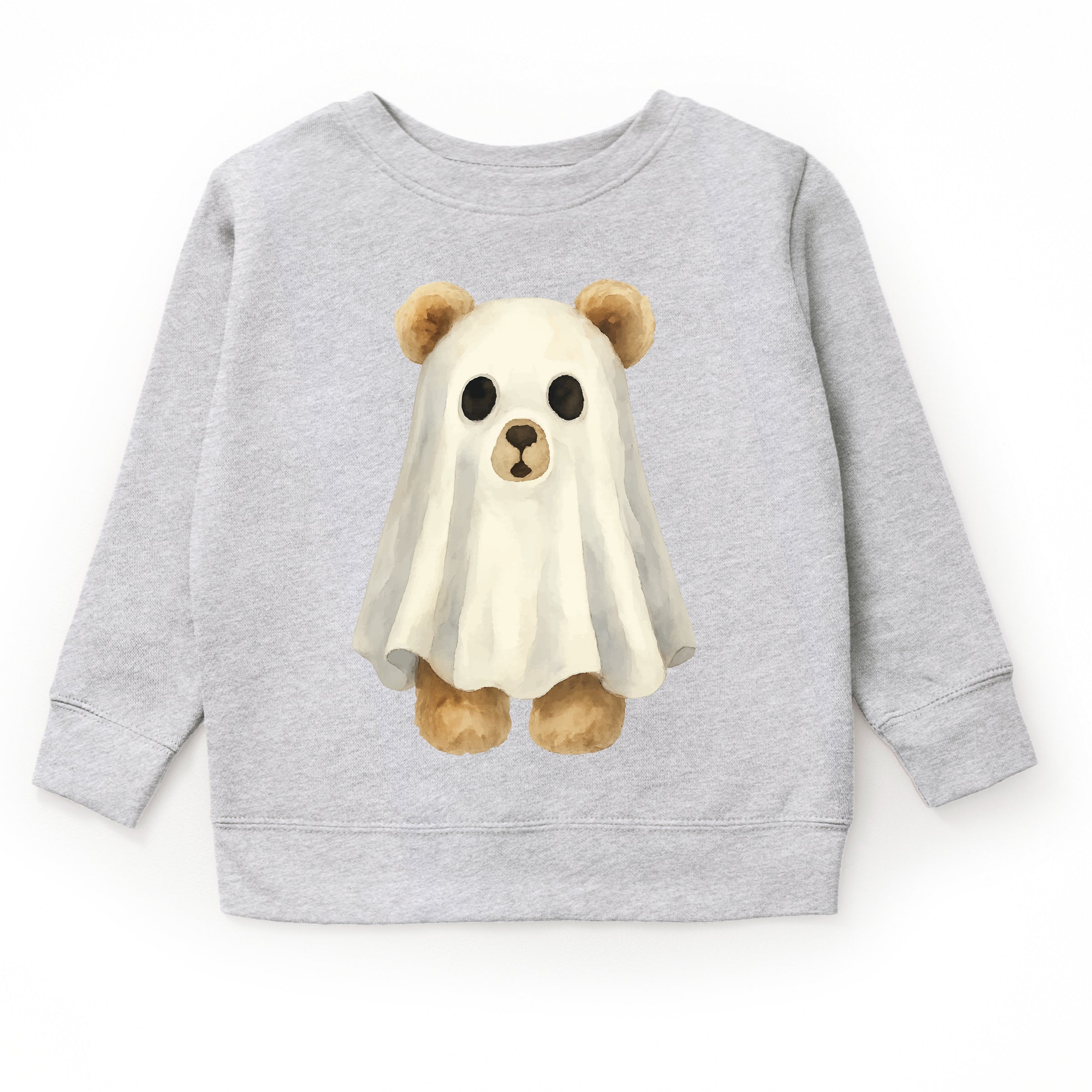 Watercolor Ghost Bear - Kids Toddler Sweatshirt and Kids Youth Sweatshirt