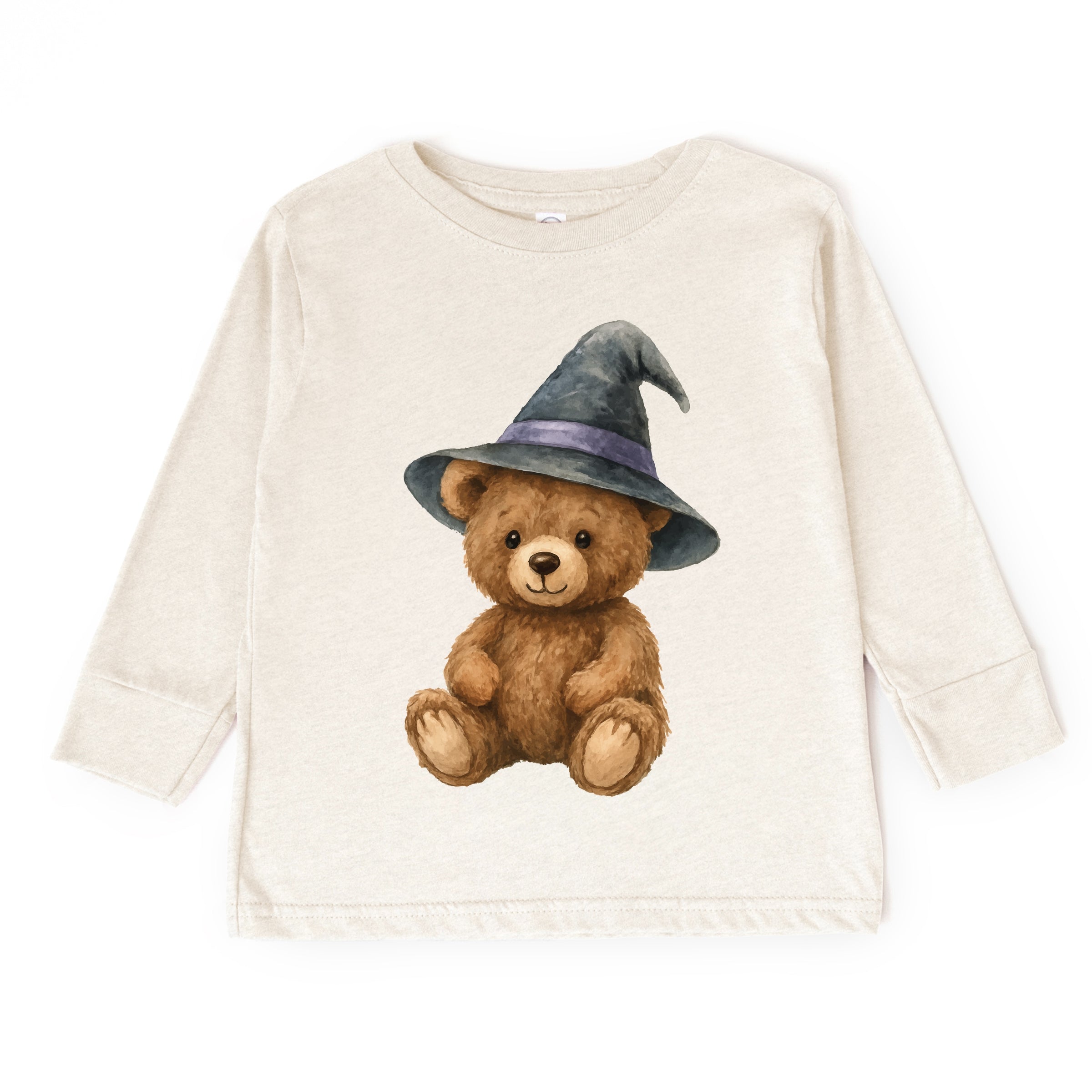 Watercolor Witchy Bear - Kids Toddler Long Sleeve Tee and Kids Youth Long Sleeve Tee