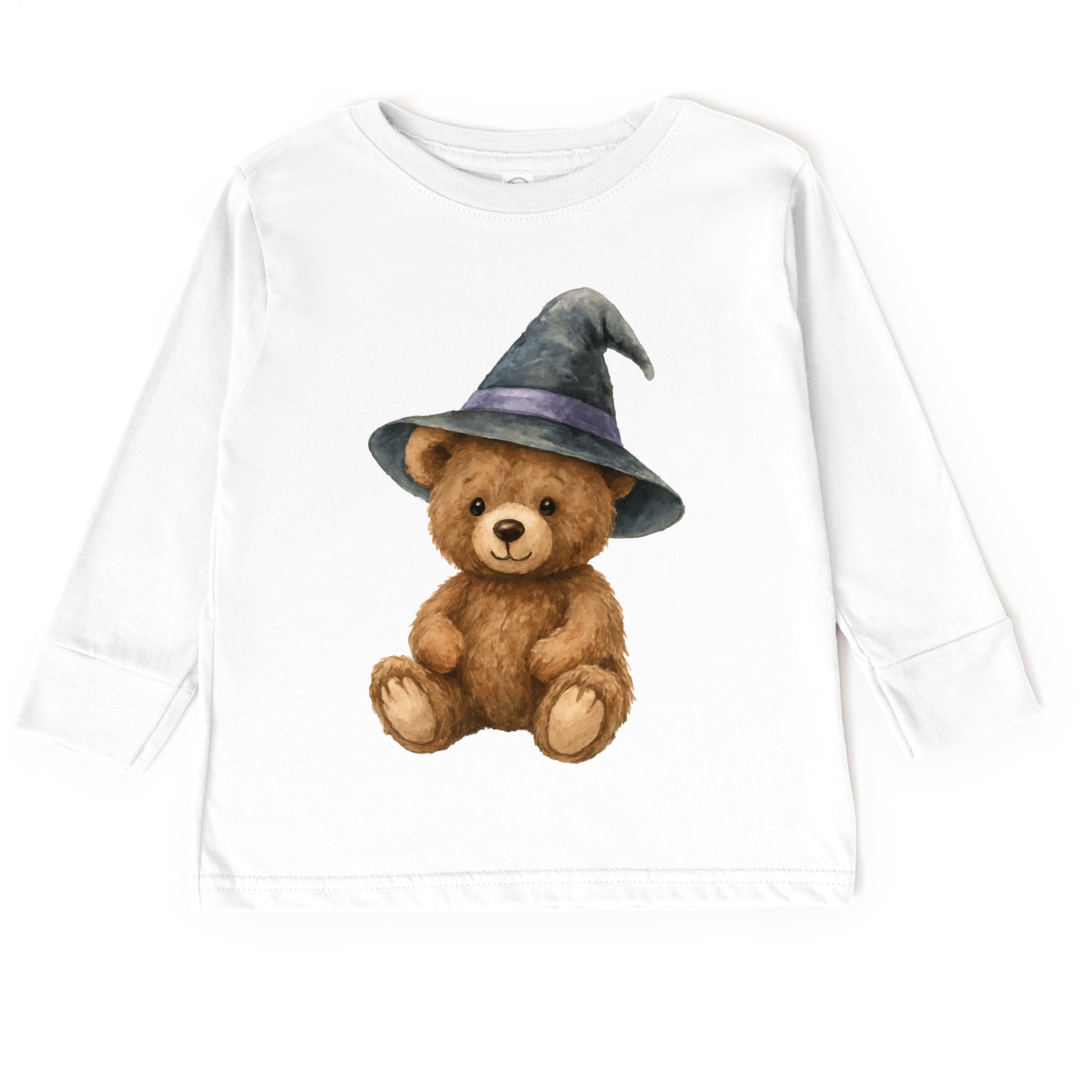 Watercolor Witchy Bear - Kids Toddler Long Sleeve Tee and Kids Youth Long Sleeve Tee