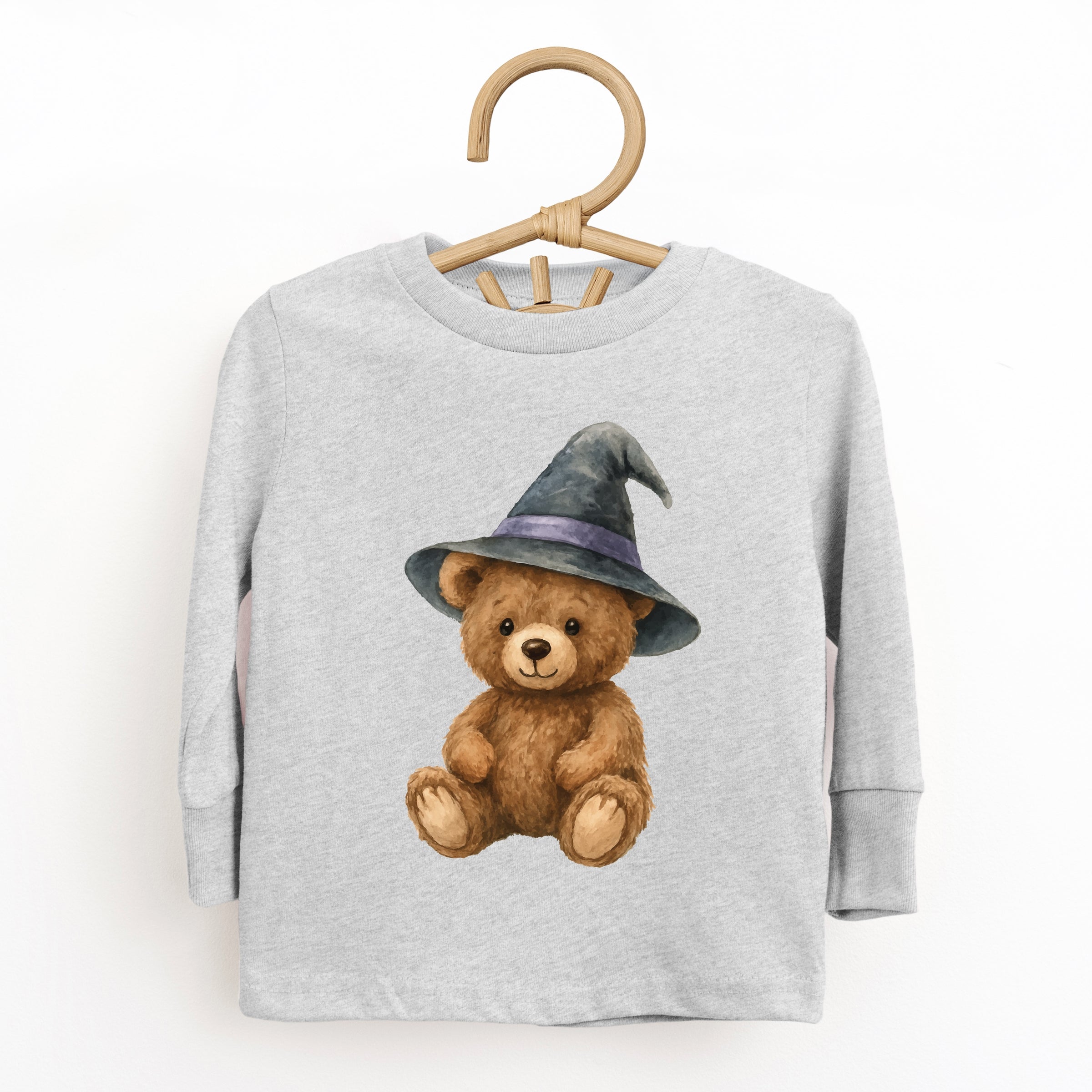 Watercolor Witchy Bear - Kids Toddler Long Sleeve Tee and Kids Youth Long Sleeve Tee