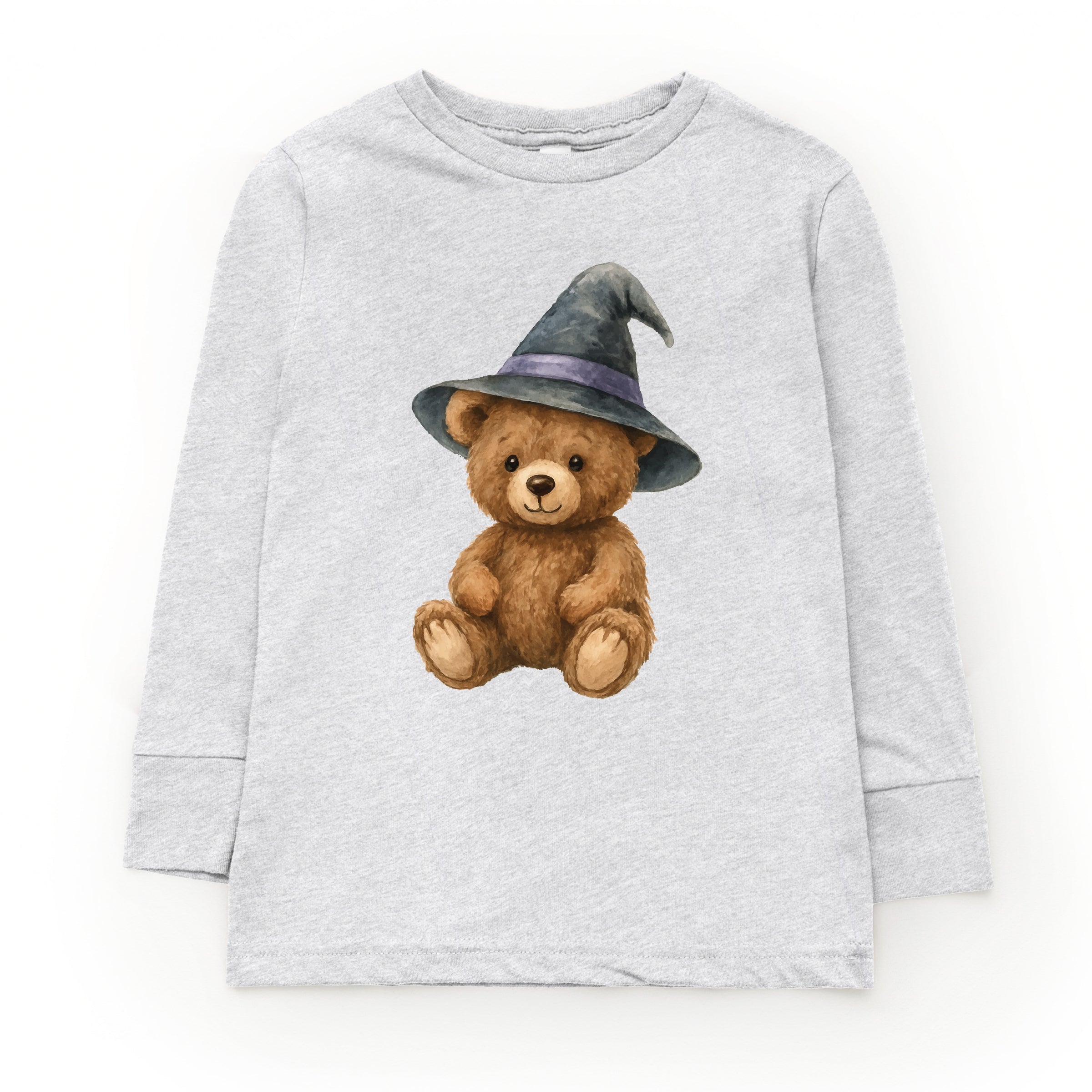 Watercolor Witchy Bear - Kids Toddler Long Sleeve Tee and Kids Youth Long Sleeve Tee