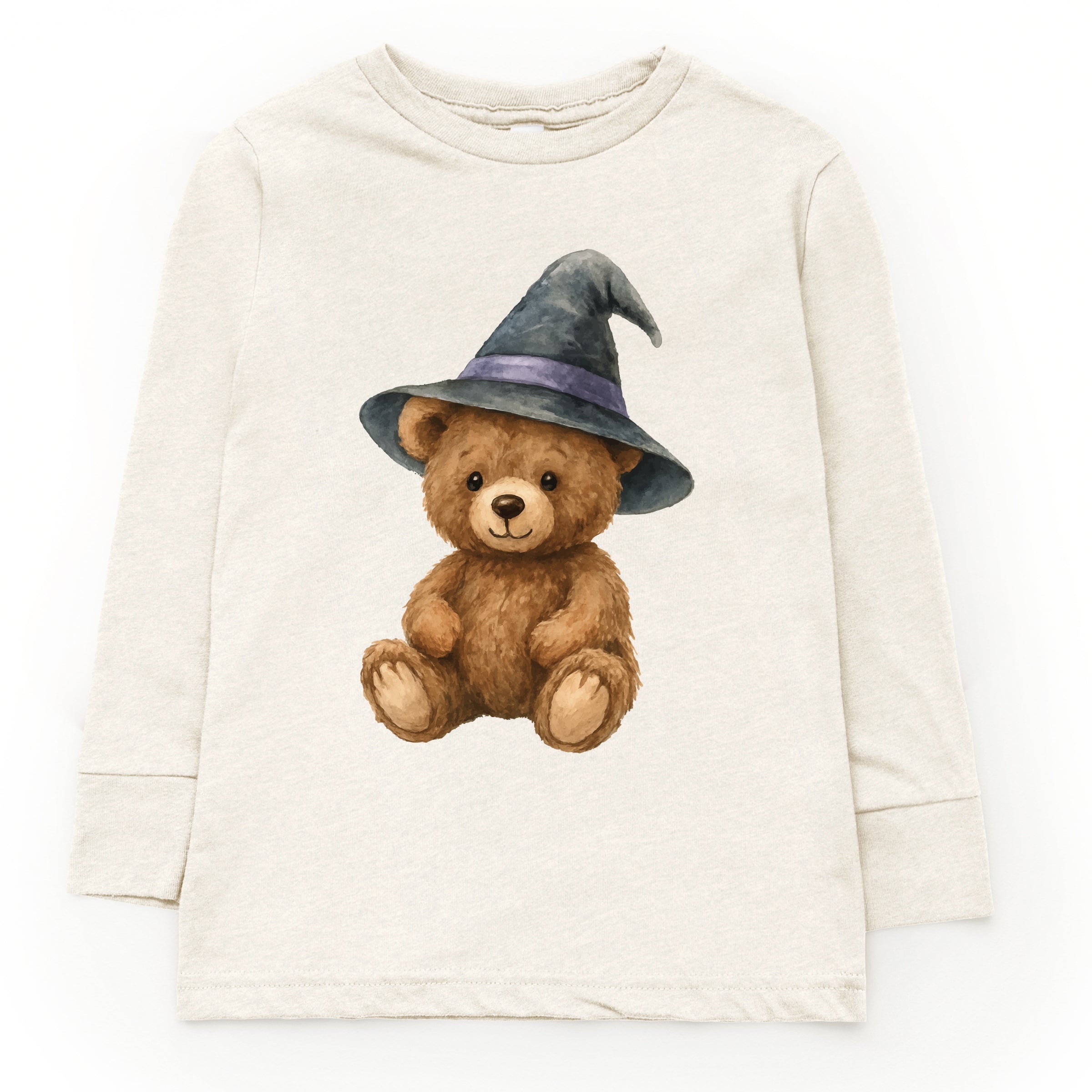Watercolor Witchy Bear - Kids Toddler Long Sleeve Tee and Kids Youth Long Sleeve Tee