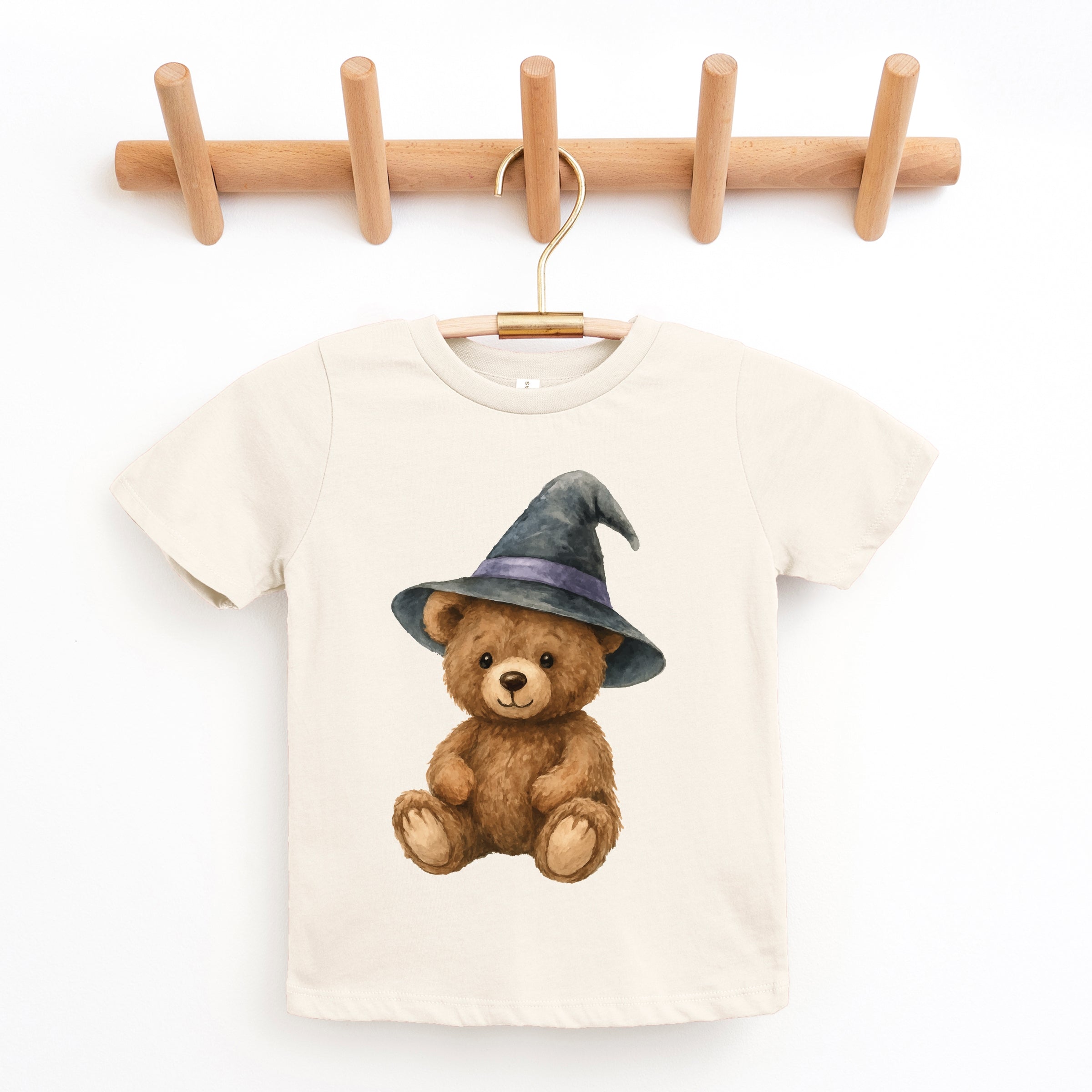 Watercolor Witchy Bear - Kids Youth Short Sleeve Tee and Toddler Short Sleeve Tee