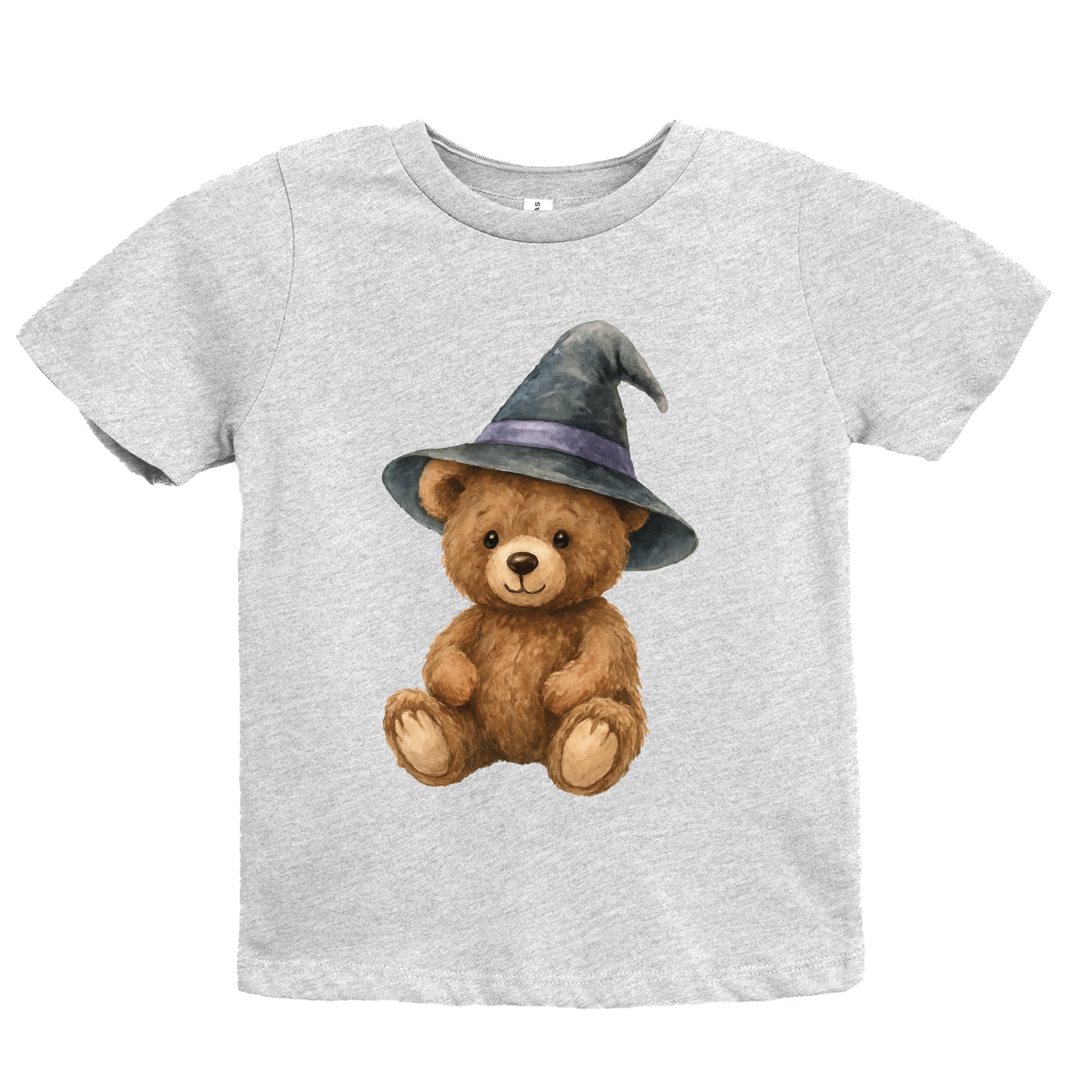 Watercolor Witchy Bear - Kids Youth Short Sleeve Tee and Toddler Short Sleeve Tee
