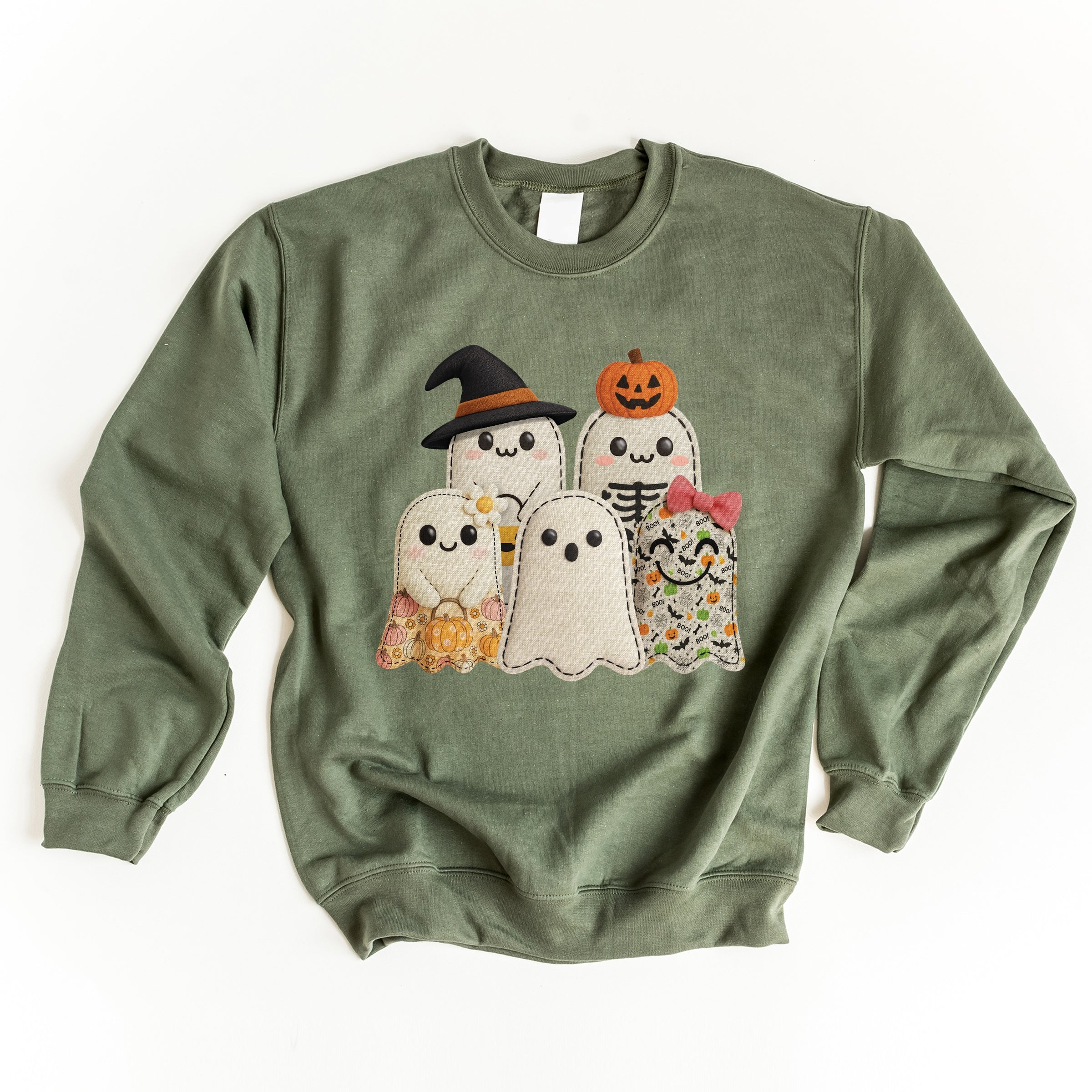 Ghost Family Patchwork Print - Womens Sweatshirt