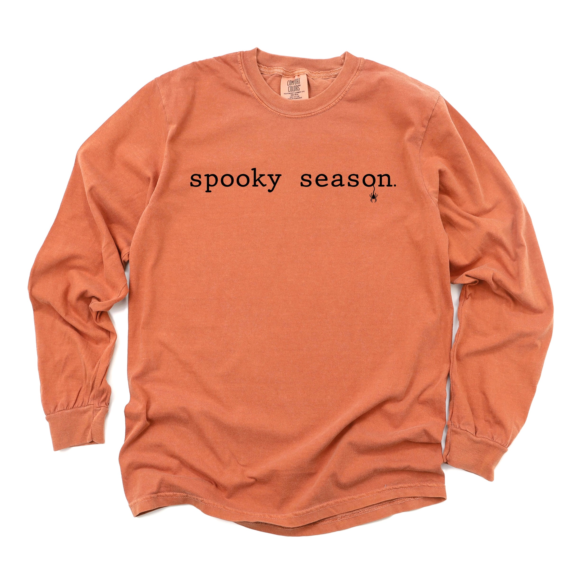 Spooky Season Typewriter - Women's Garment Dyed Long Sleeve Graphic T-Shirt