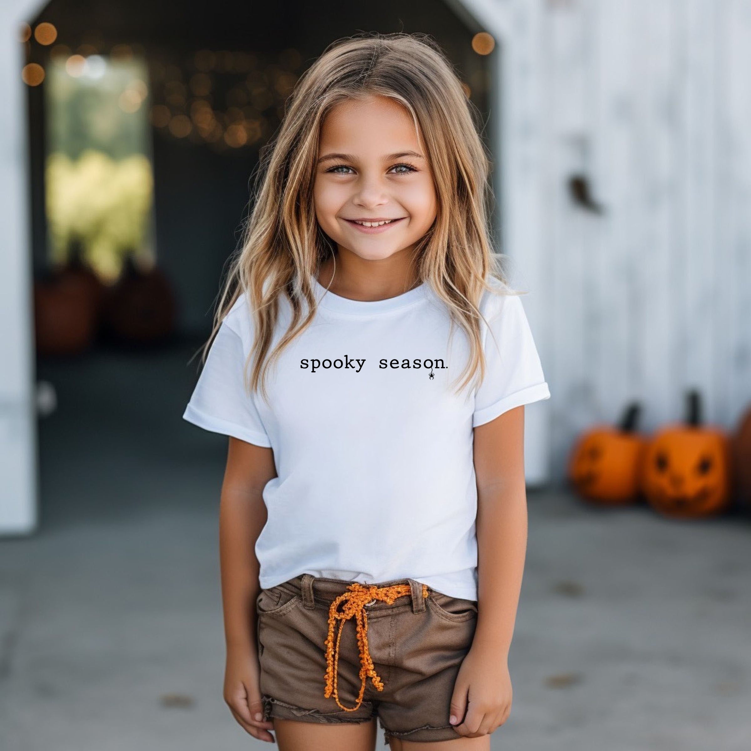 Spooky Season Typewriter - Youth Short Sleeve Graphic T-Shirt and Toddler Short Sleeve Graphic T-Shirt