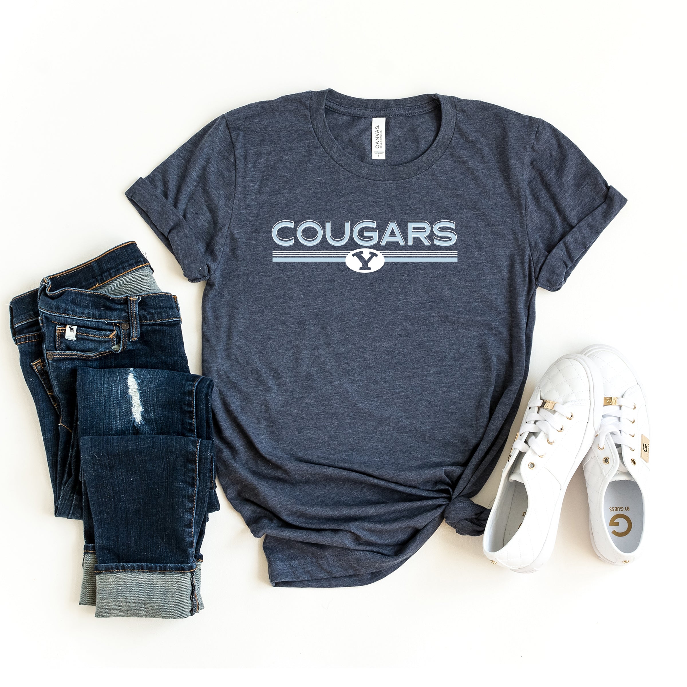 BYU Cougars Shadowed - Women's Short Sleeve Graphic T-Shirt