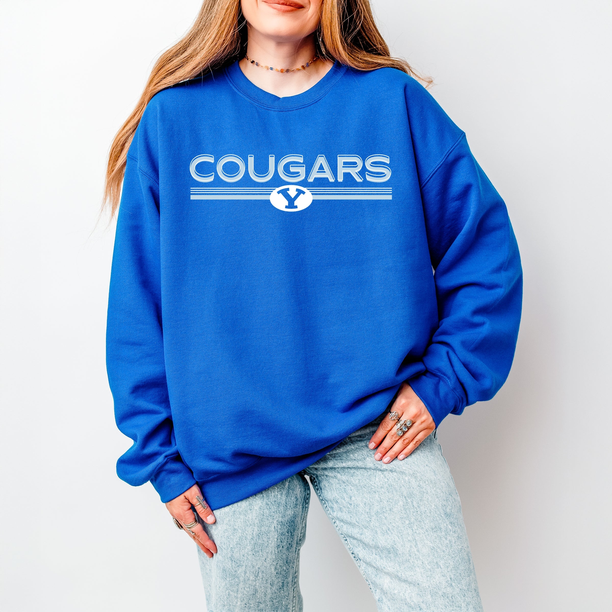 BYU Cougars Shadowed - Women's Graphic Sweatshirt