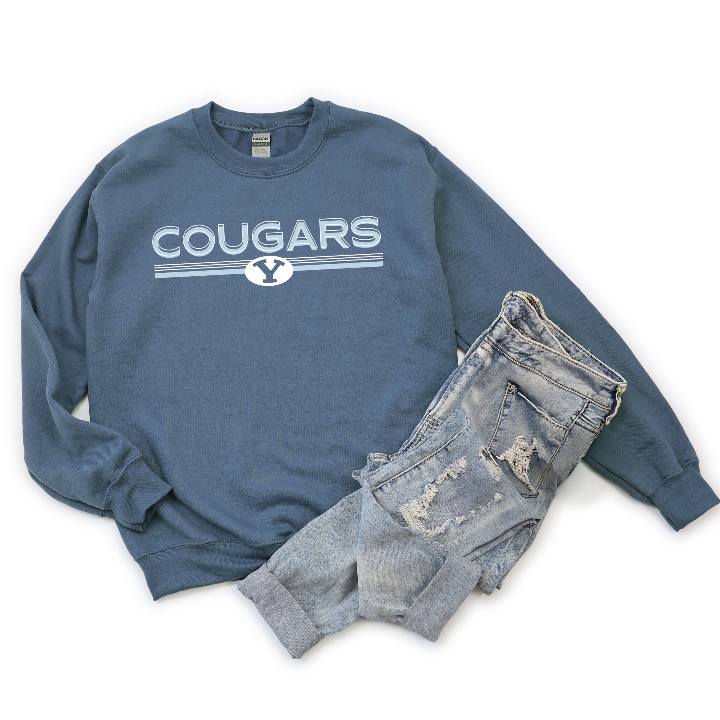 BYU Cougars Shadowed - Women's Graphic Sweatshirt