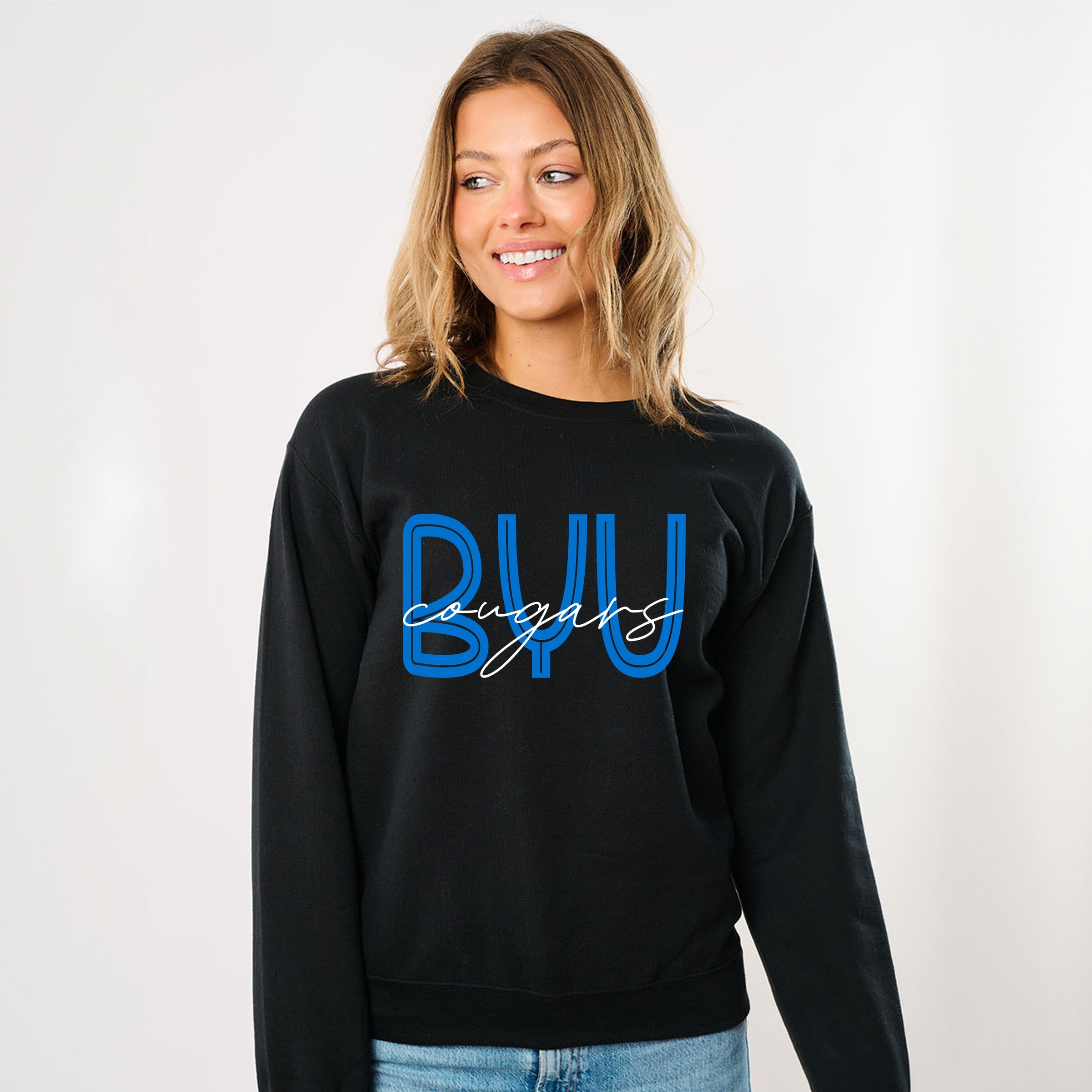 BYU Cougars Cursive - Women's Graphic Sweatshirt