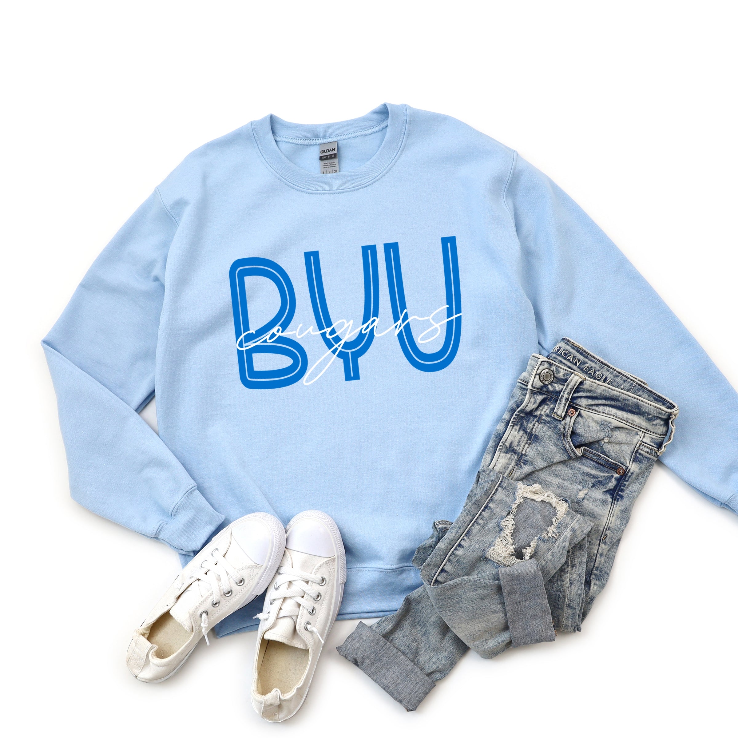 BYU Cougars Cursive - Women's Graphic Sweatshirt