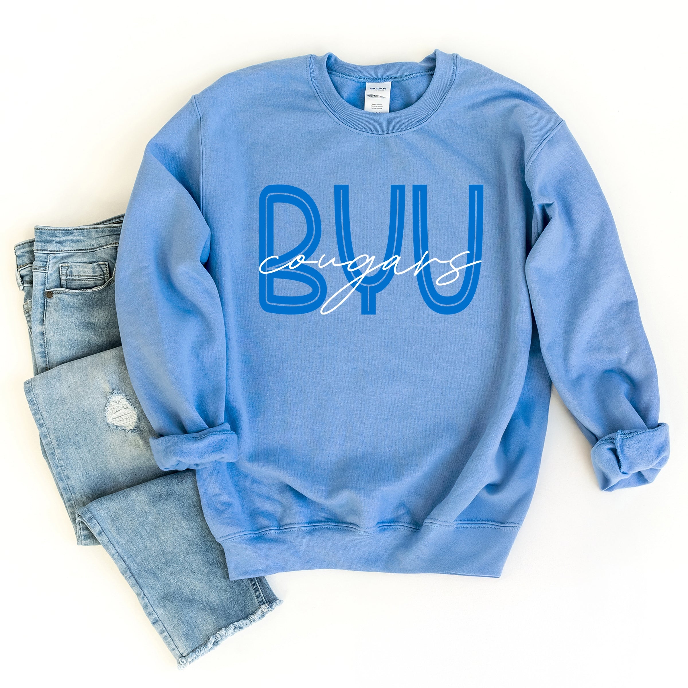 BYU Cougars Cursive - Women's Graphic Sweatshirt