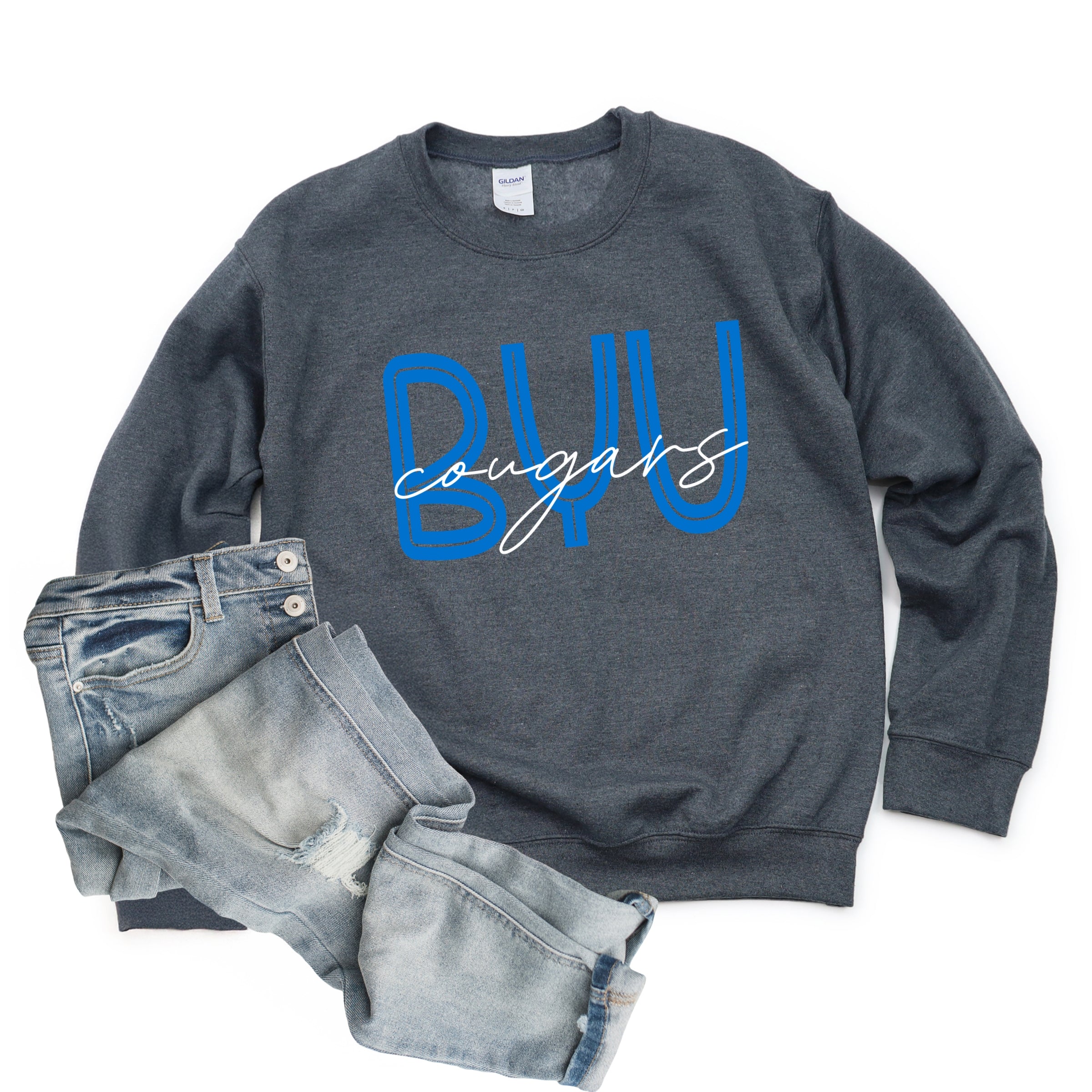 BYU Cougars Cursive - Women's Graphic Sweatshirt