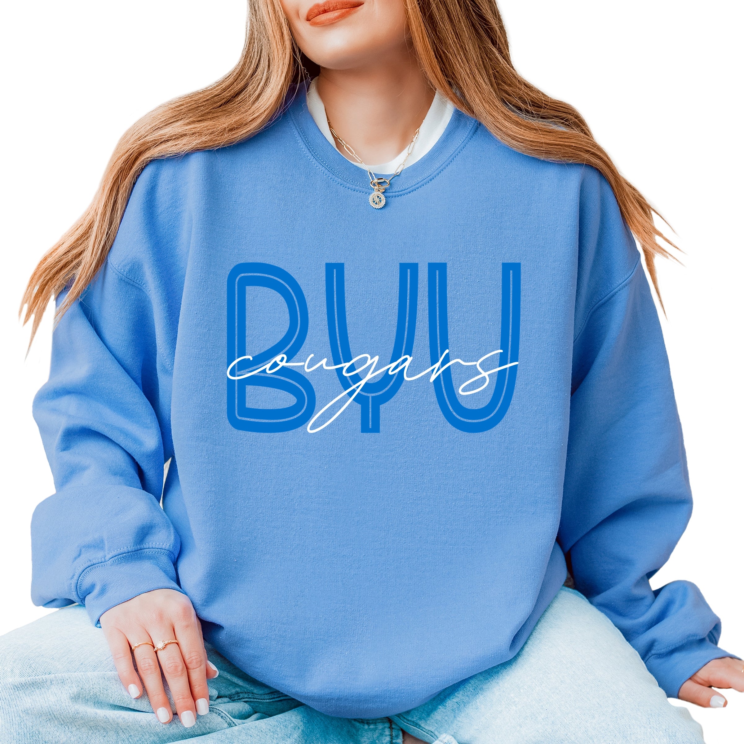BYU Cougars Cursive - Women's Graphic Sweatshirt