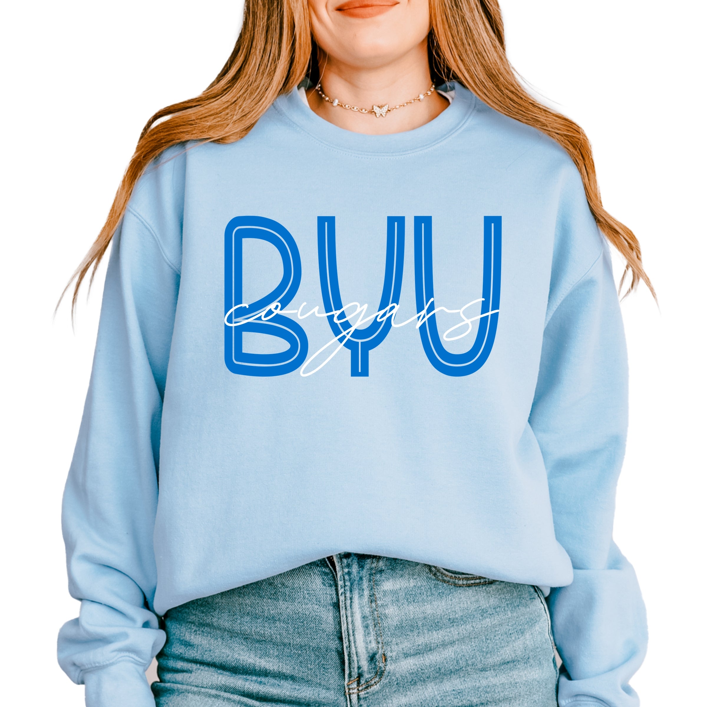 BYU Cougars Cursive - Women's Graphic Sweatshirt