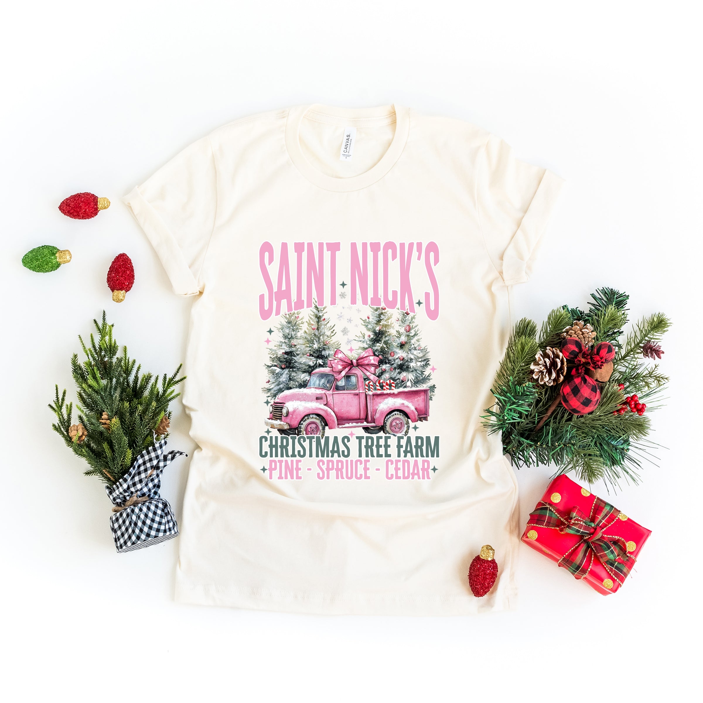 Saint Nick's Farm Truck - Women's Short Sleeve Graphic T-Shirt