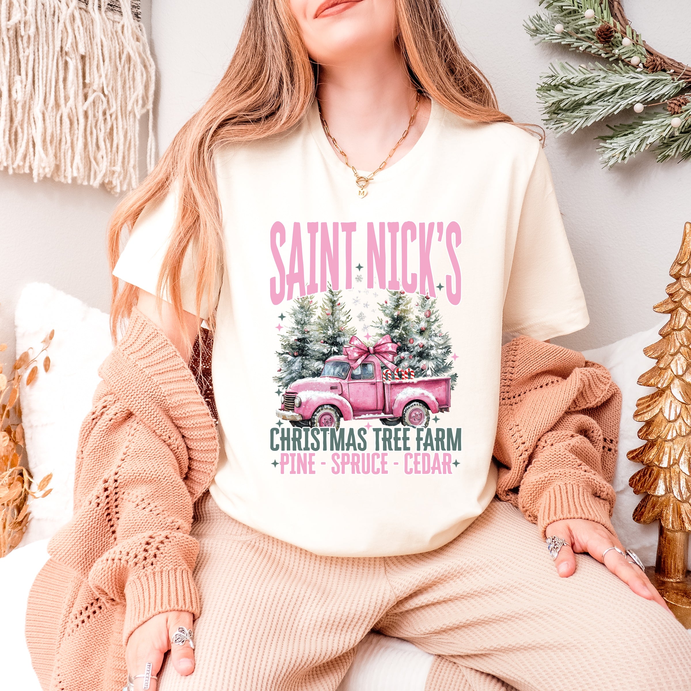 Saint Nick's Farm Truck - Women's Short Sleeve Graphic T-Shirt