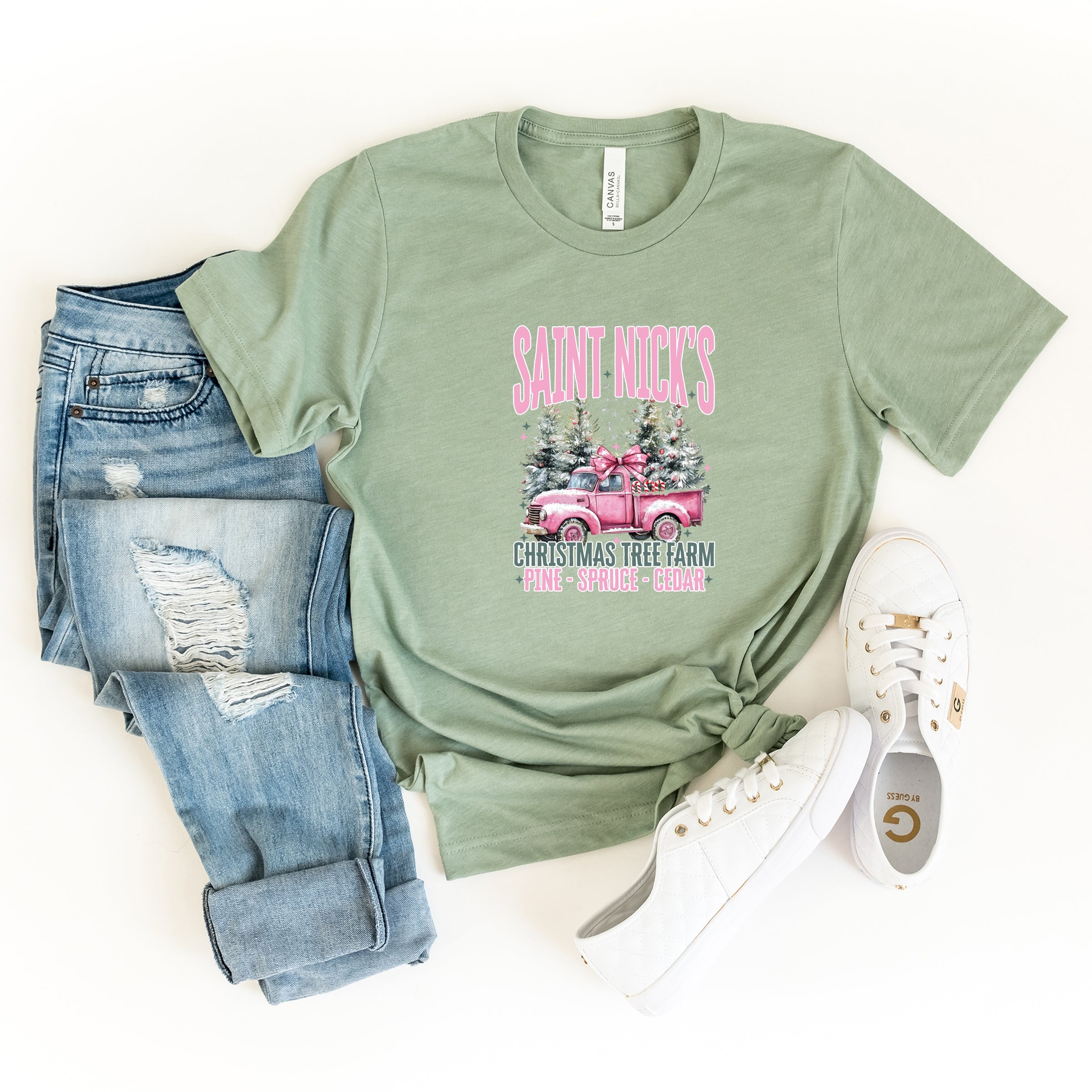 Saint Nick's Farm Truck - Women's Short Sleeve Graphic T-Shirt