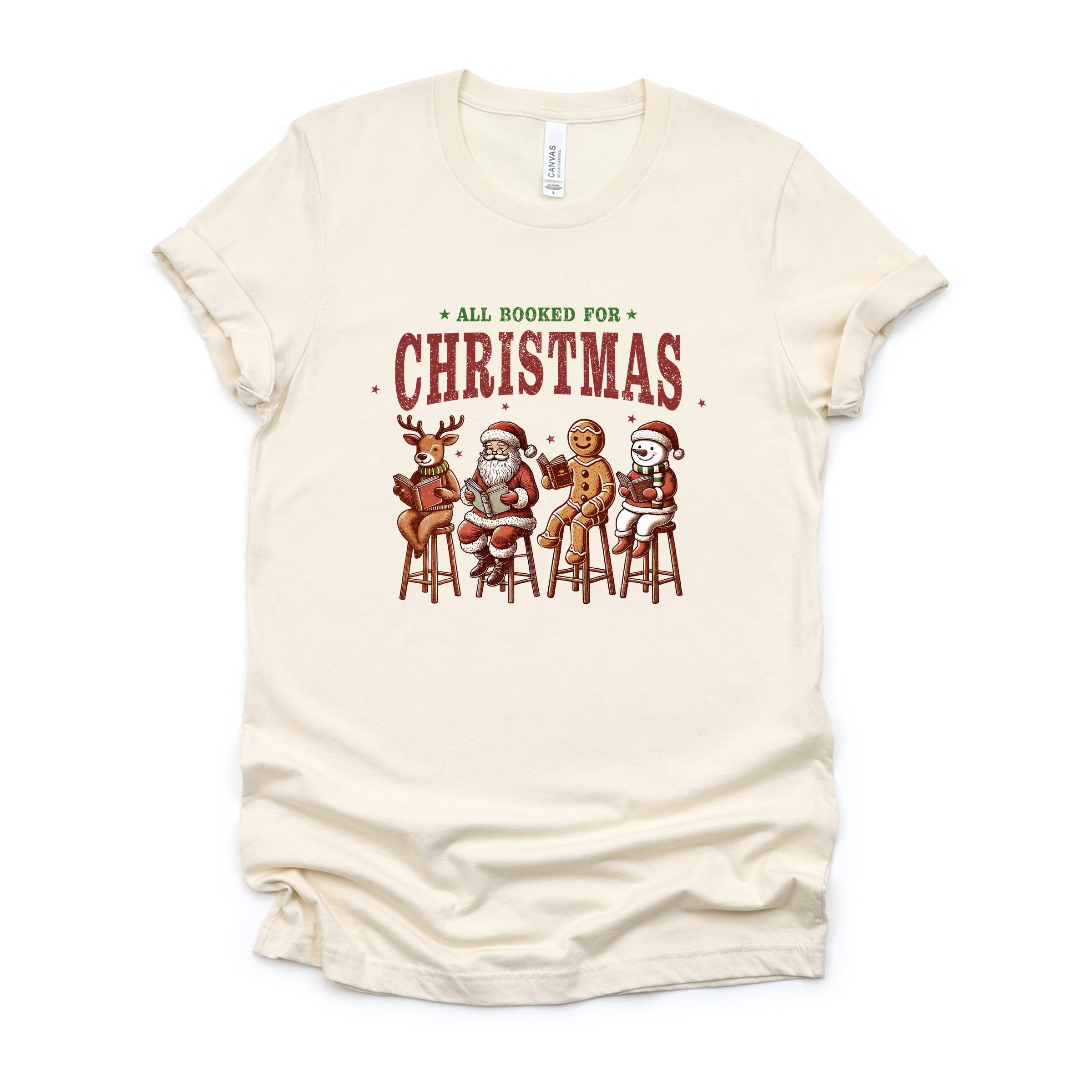 Booked For Christmas Stool - Women's Short Sleeve Graphic T-Shirt